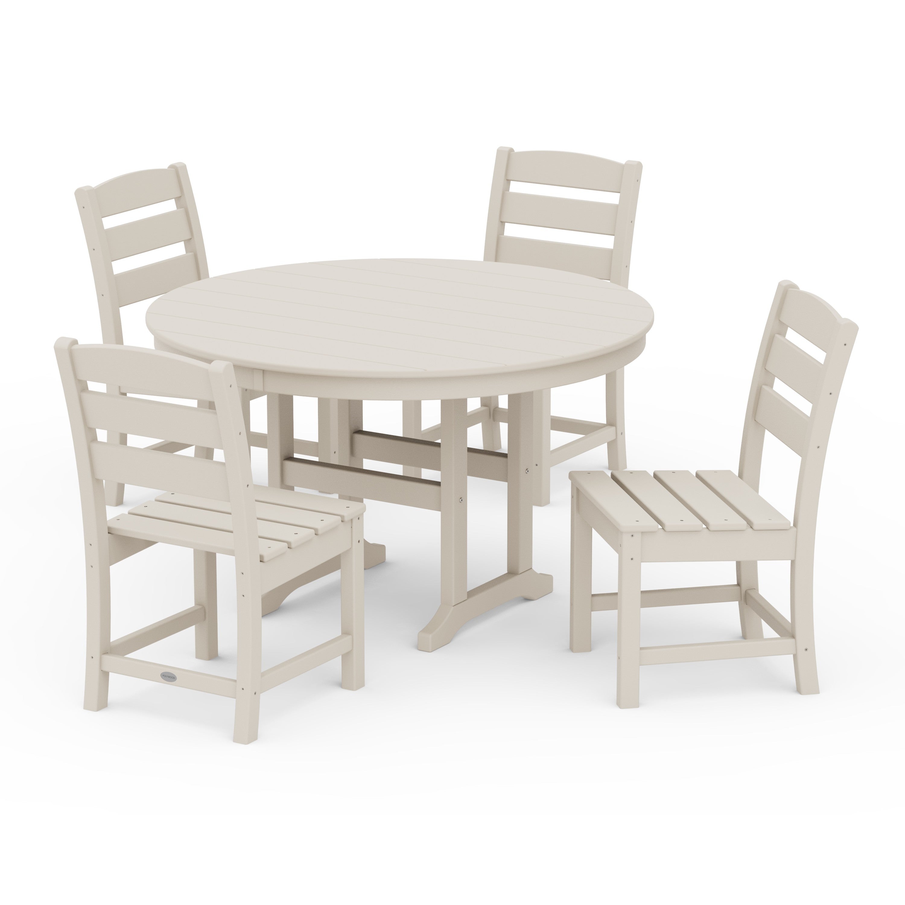 Lakeside 5-Piece Round Farmhouse Side Chair Dining Set