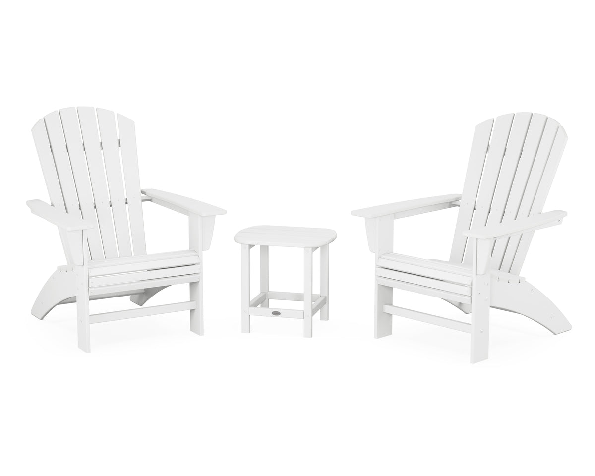 Nautical 3-Piece Curveback Adirondack Set