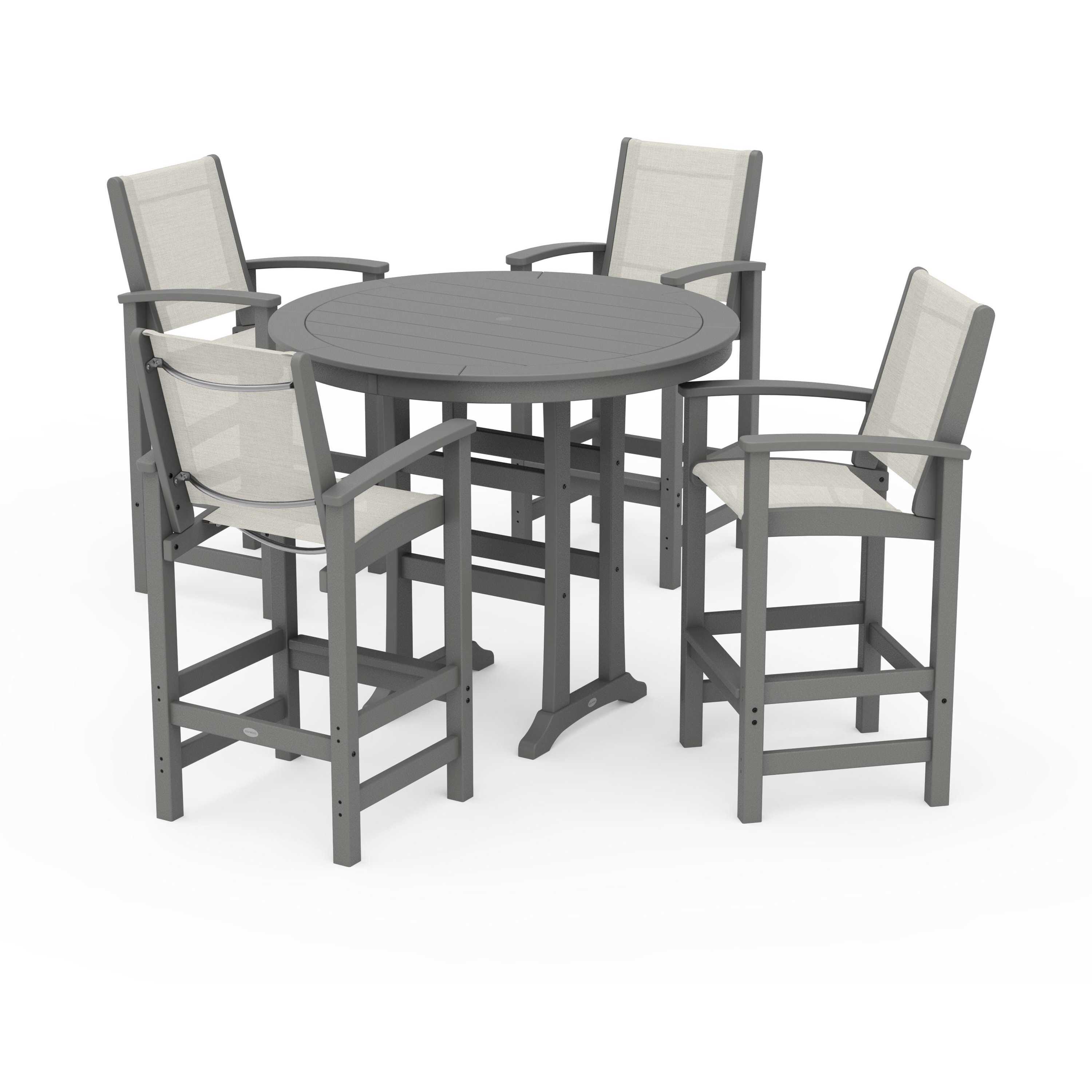 Coastal 5-Piece Nautical Trestle Bar Set