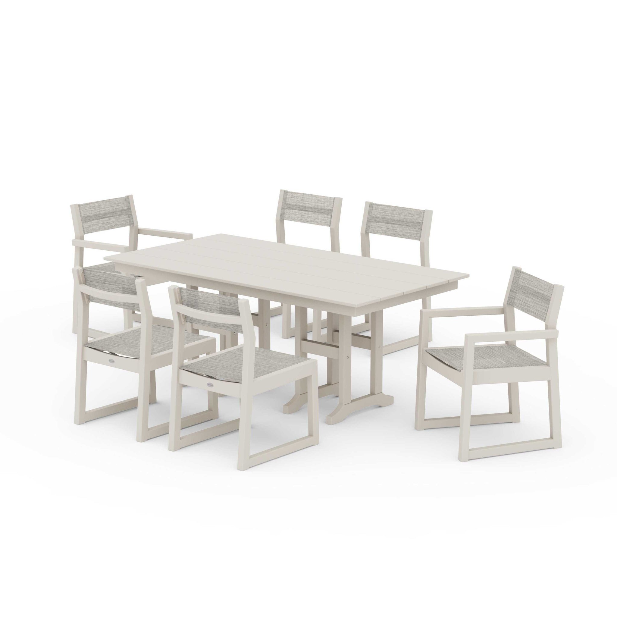 EDGE Sling 7-Piece Farmhouse Dining Set