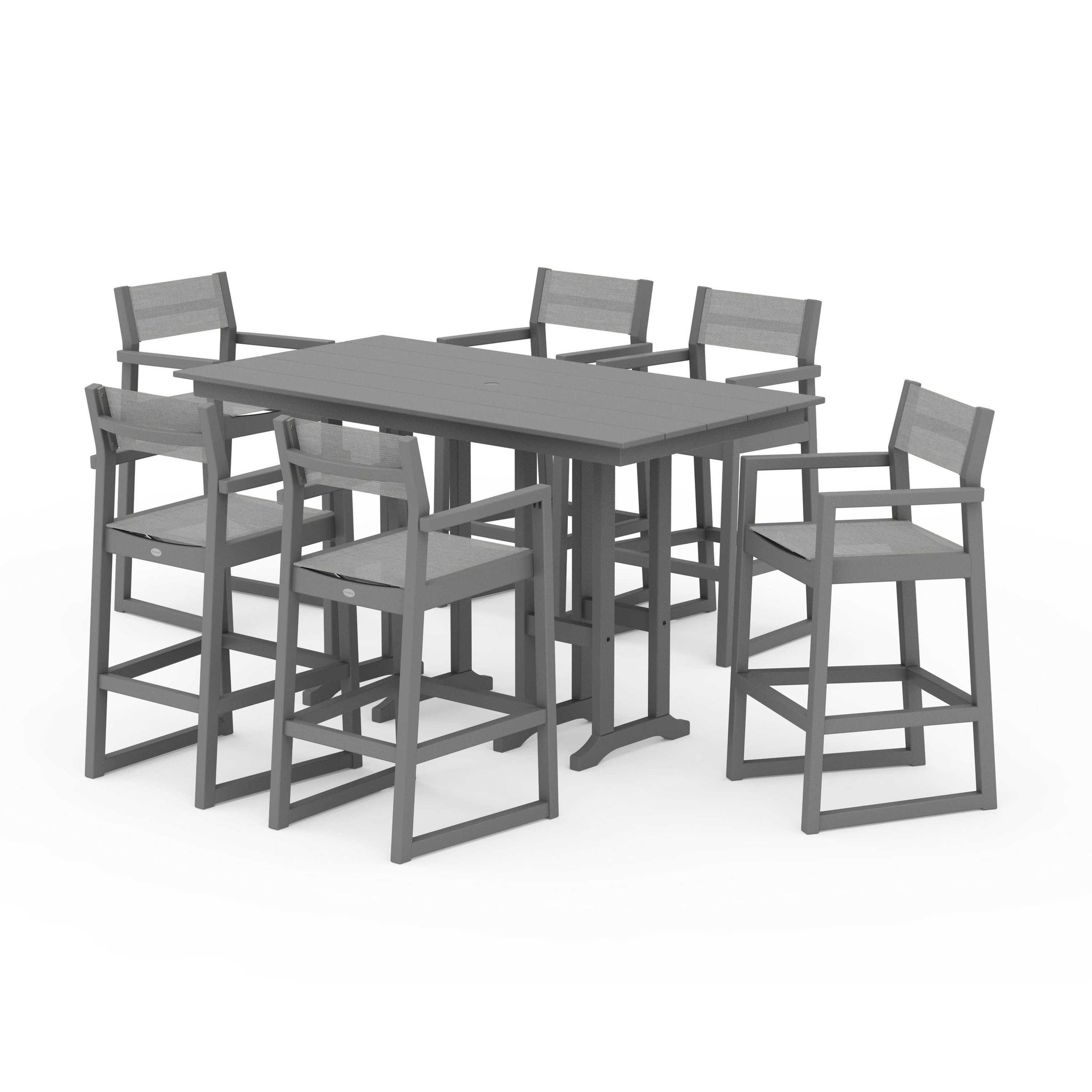 EDGE Sling Arm Chair 7-Piece Farmhouse Bar Set