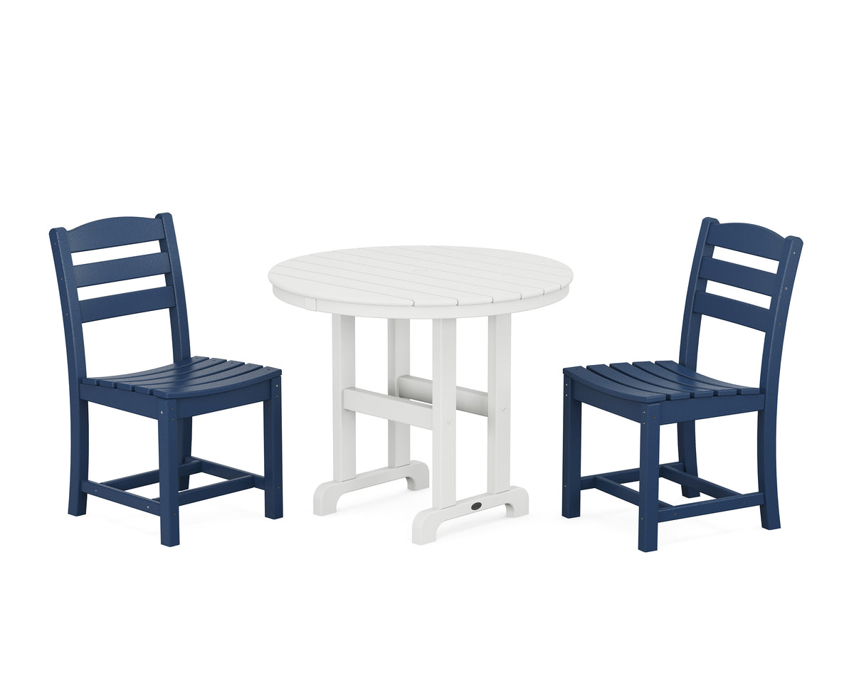 La Casa Café Side Chair 3-Piece Round Dining Set