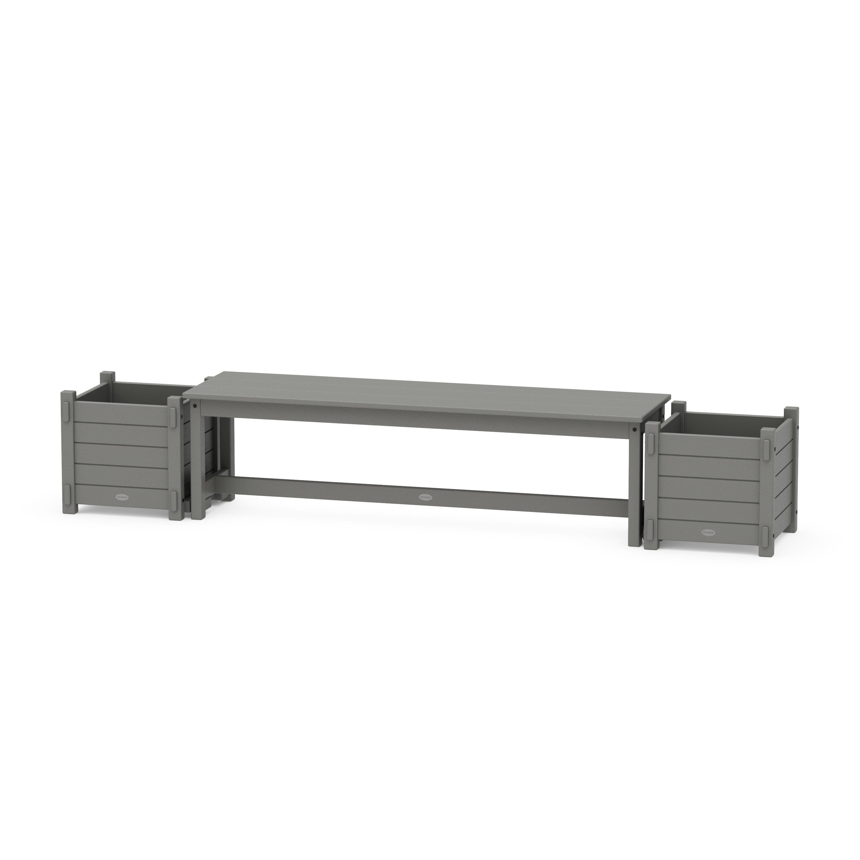 60" Nautical Straight Planter Bench Set