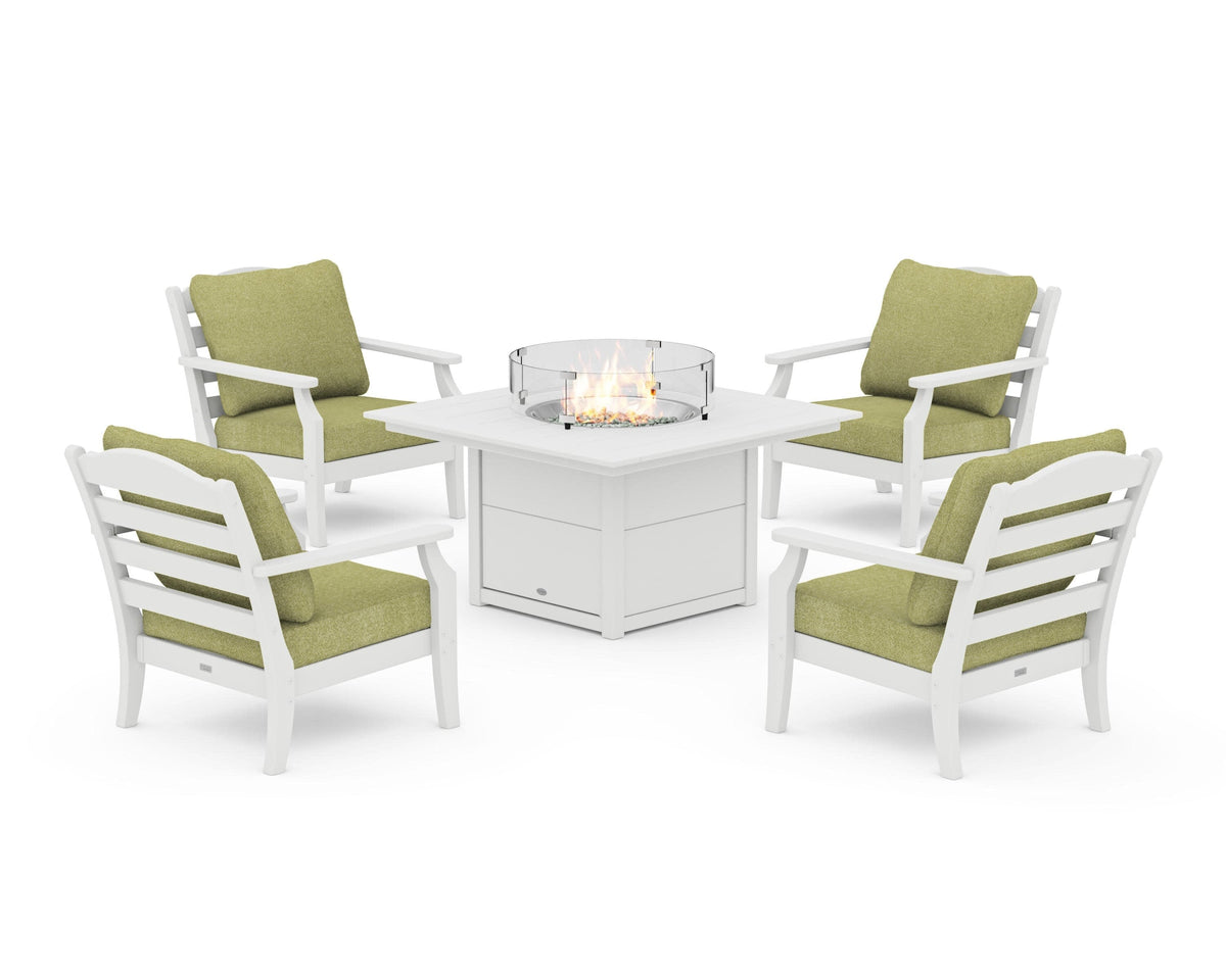 Savannah 5-Piece Deep Seating Set with Fire Pit Table