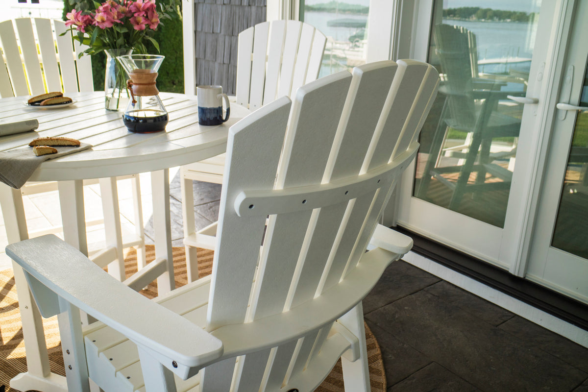 Nautical Curveback Adirondack 5-Piece Round Trestle Bar Set