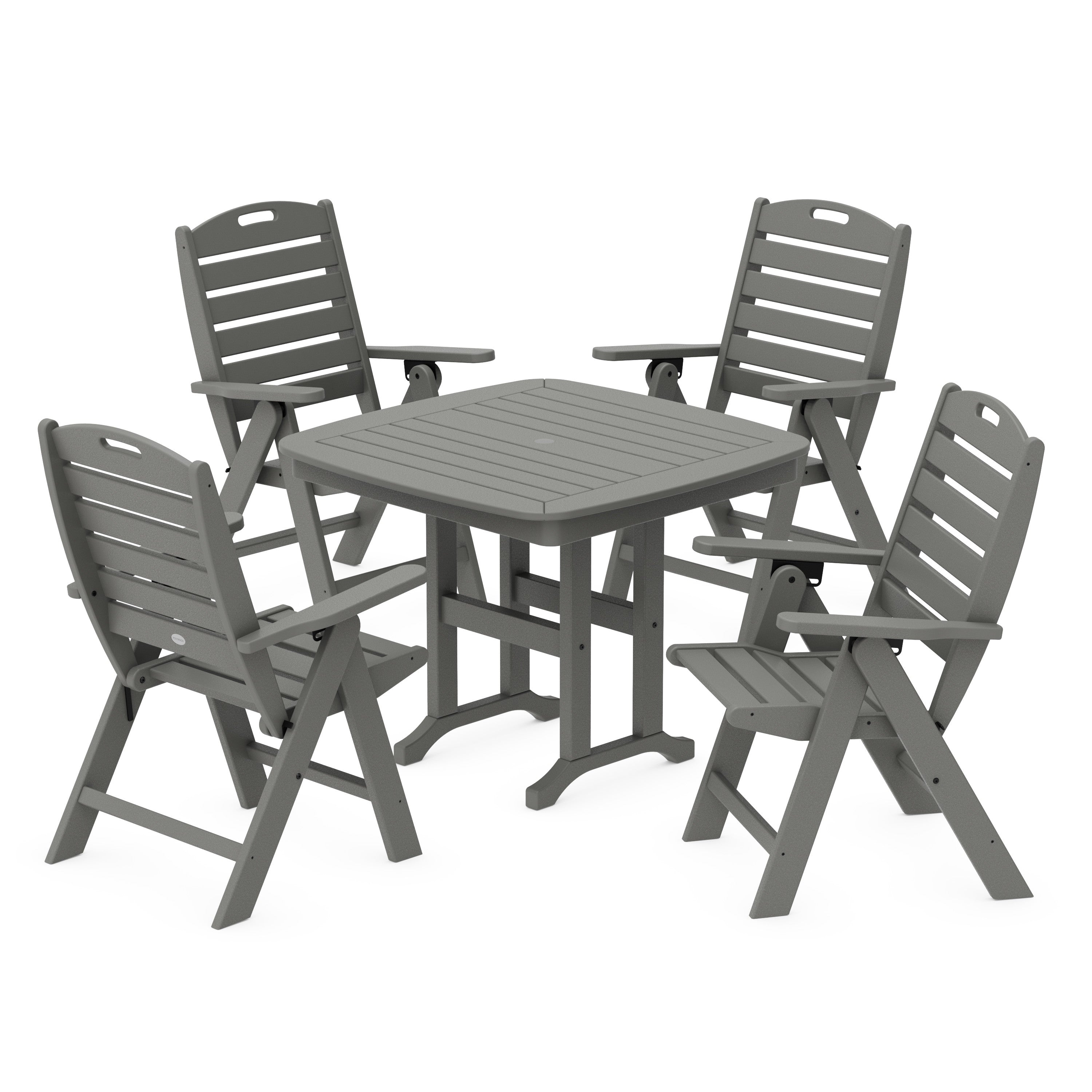 Nautical Folding Highback Chair 5-Piece Dining Set