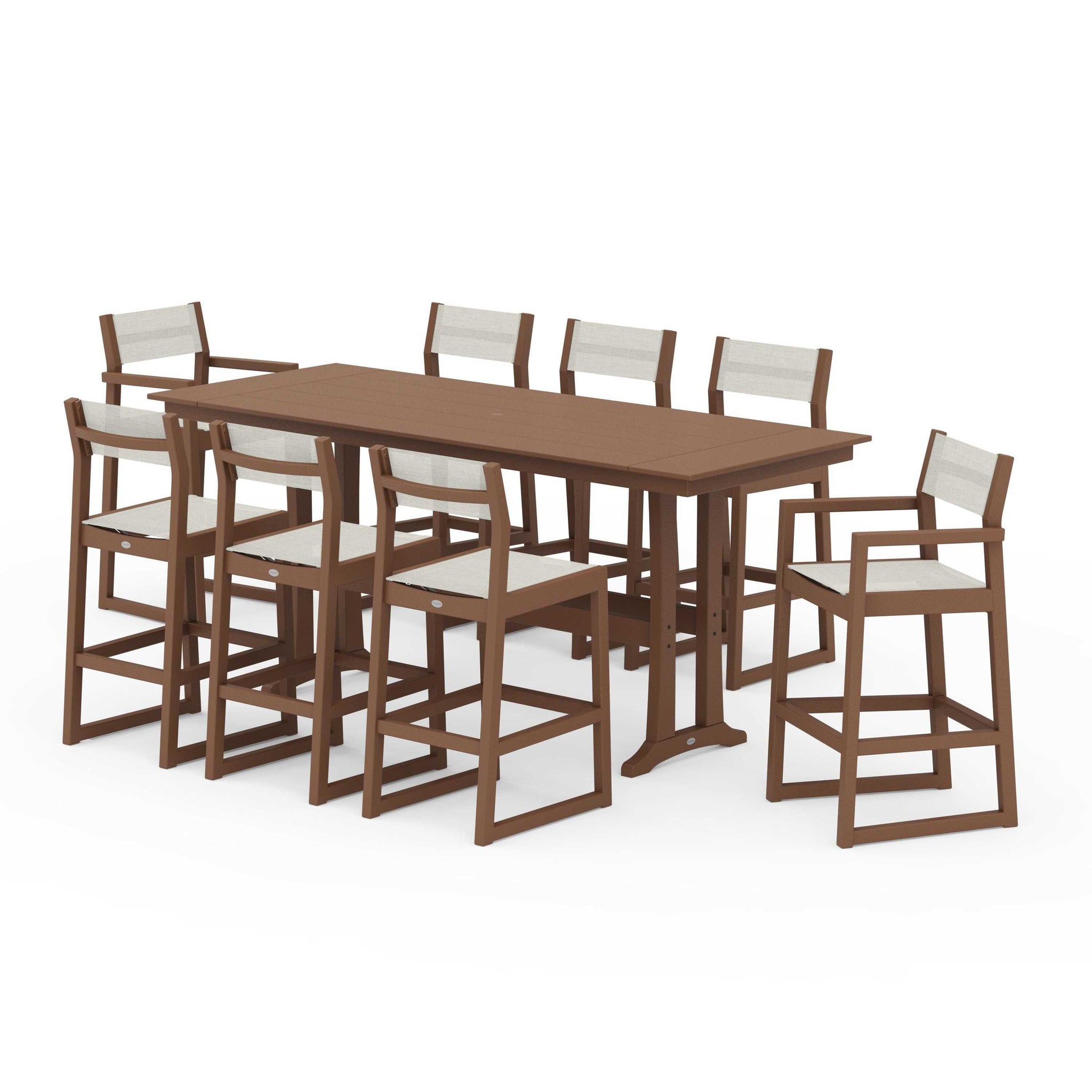 EDGE Sling 9-Piece Farmhouse Bar Set with Trestle Legs