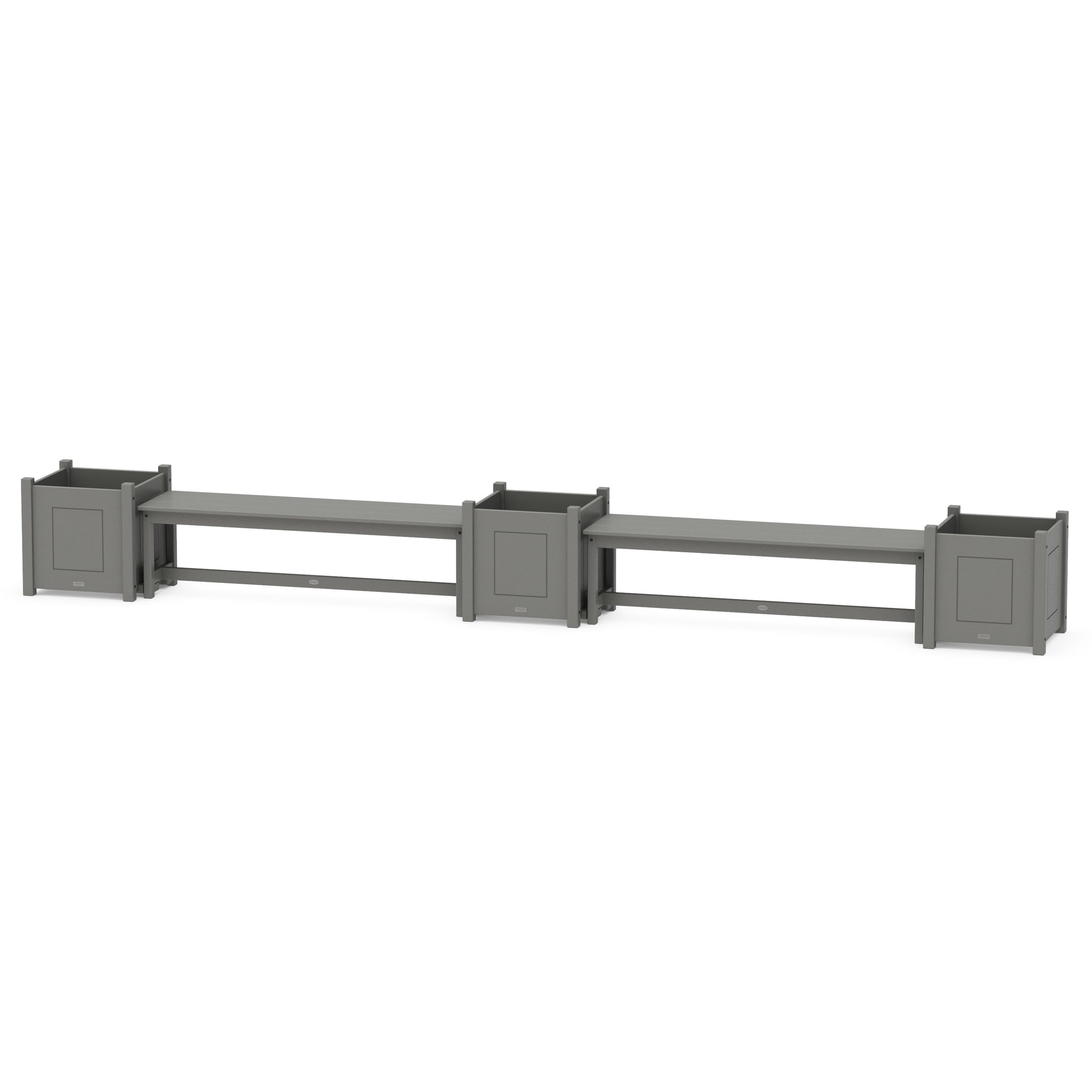 60" Country Living Straight Double Planter Bench Set - Large