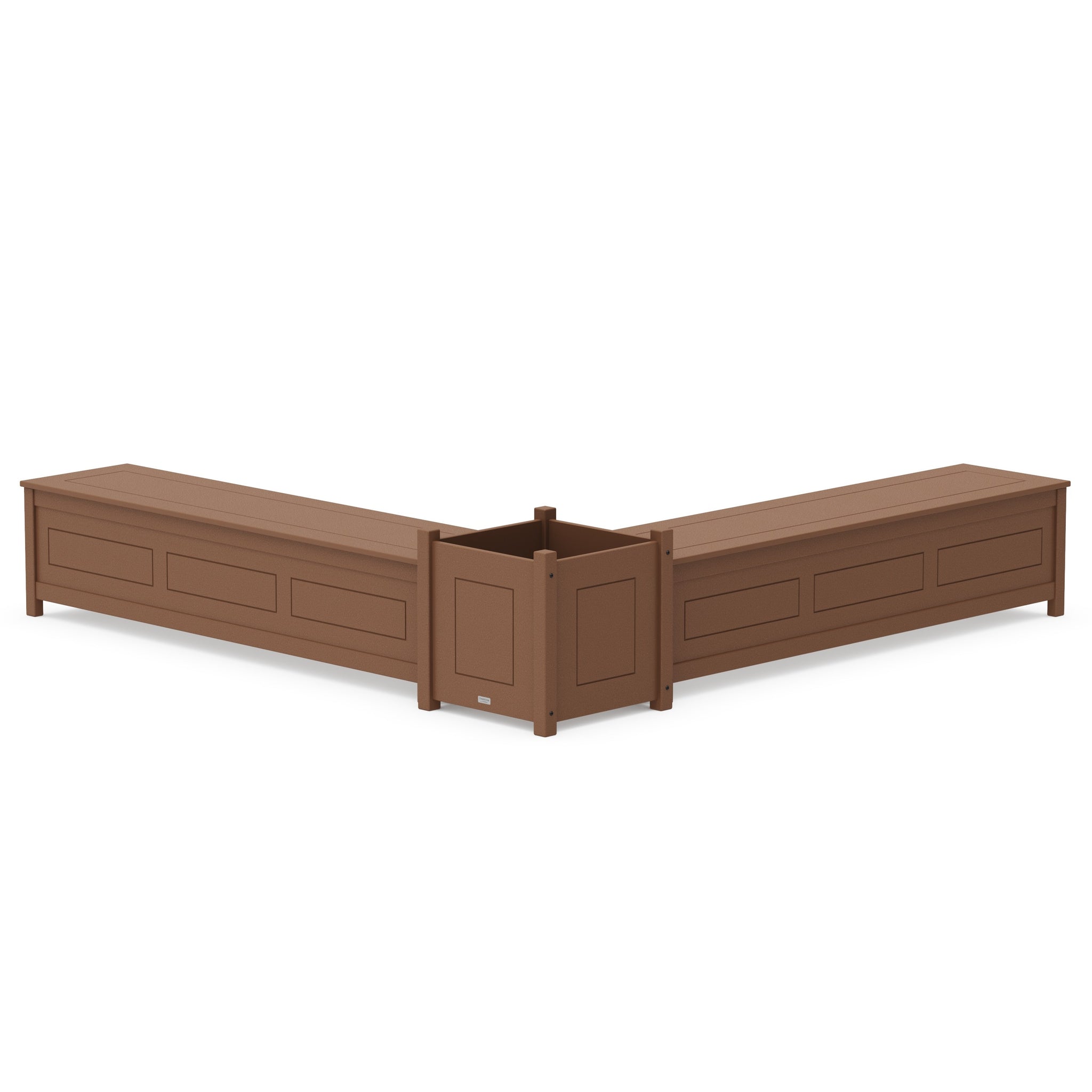 72" Country Living L- Shaped Planter Storage Bench Set- Large
