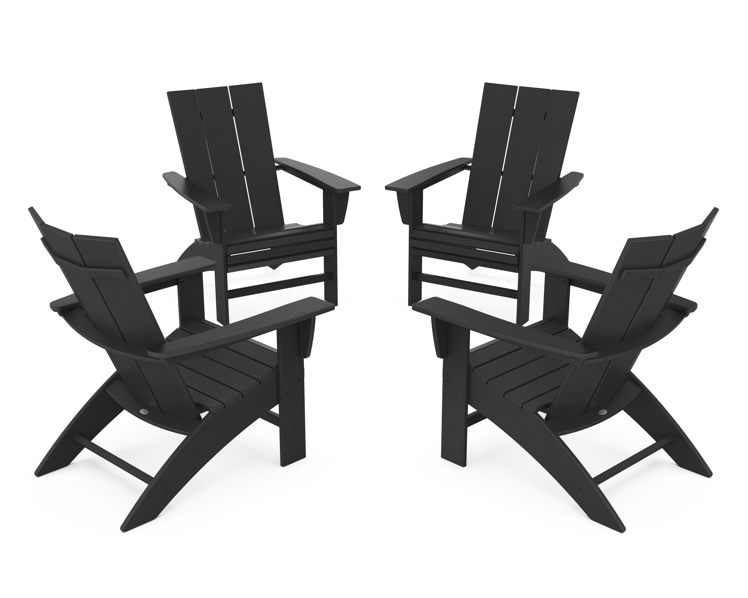 4-Piece Modern Curveback Adirondack Conversation Set