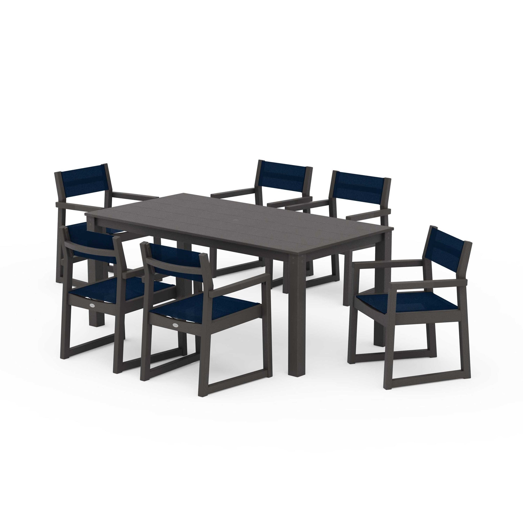 EDGE Sling Arm Chair 7-Piece Parsons Dining Set