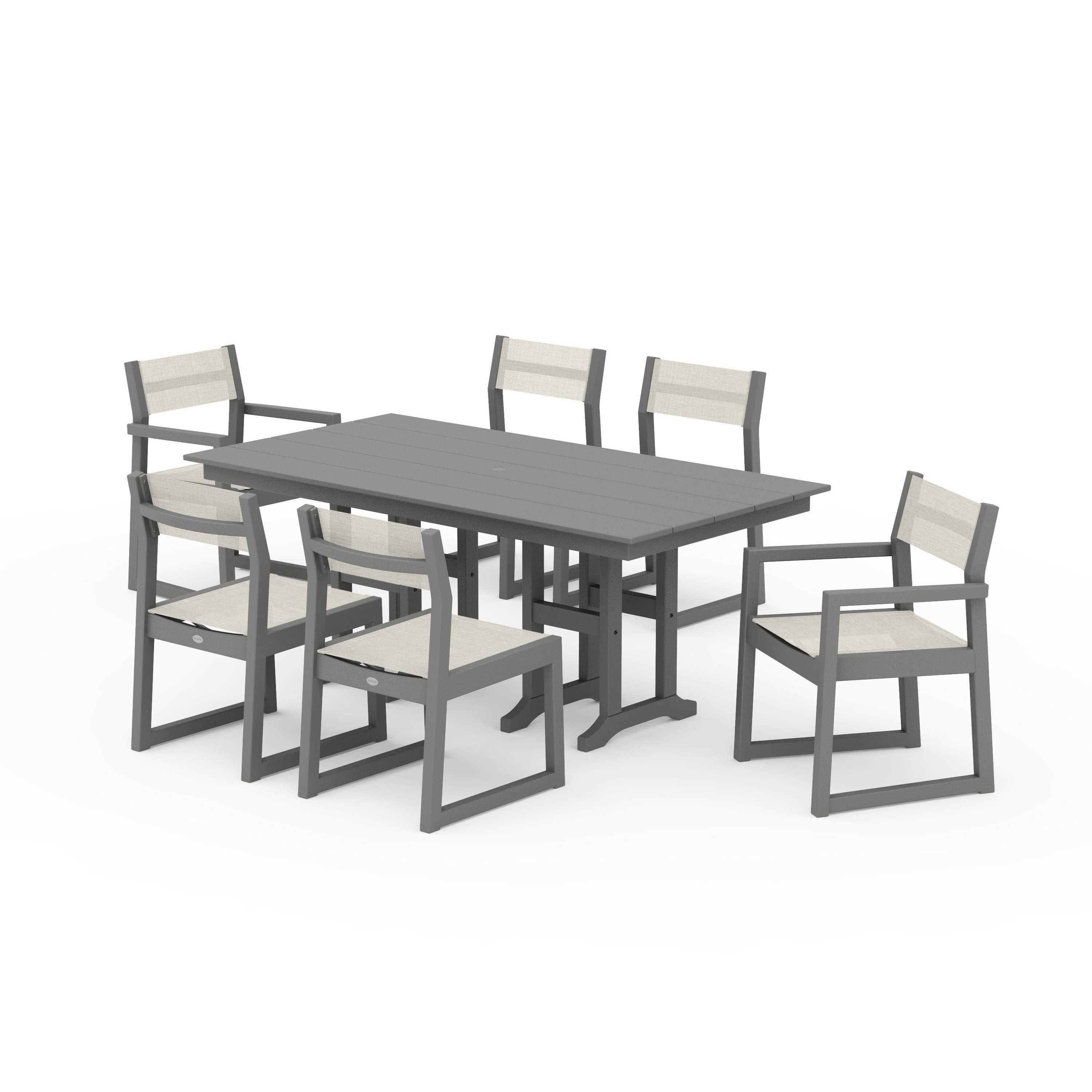 EDGE Sling 7-Piece Farmhouse Dining Set