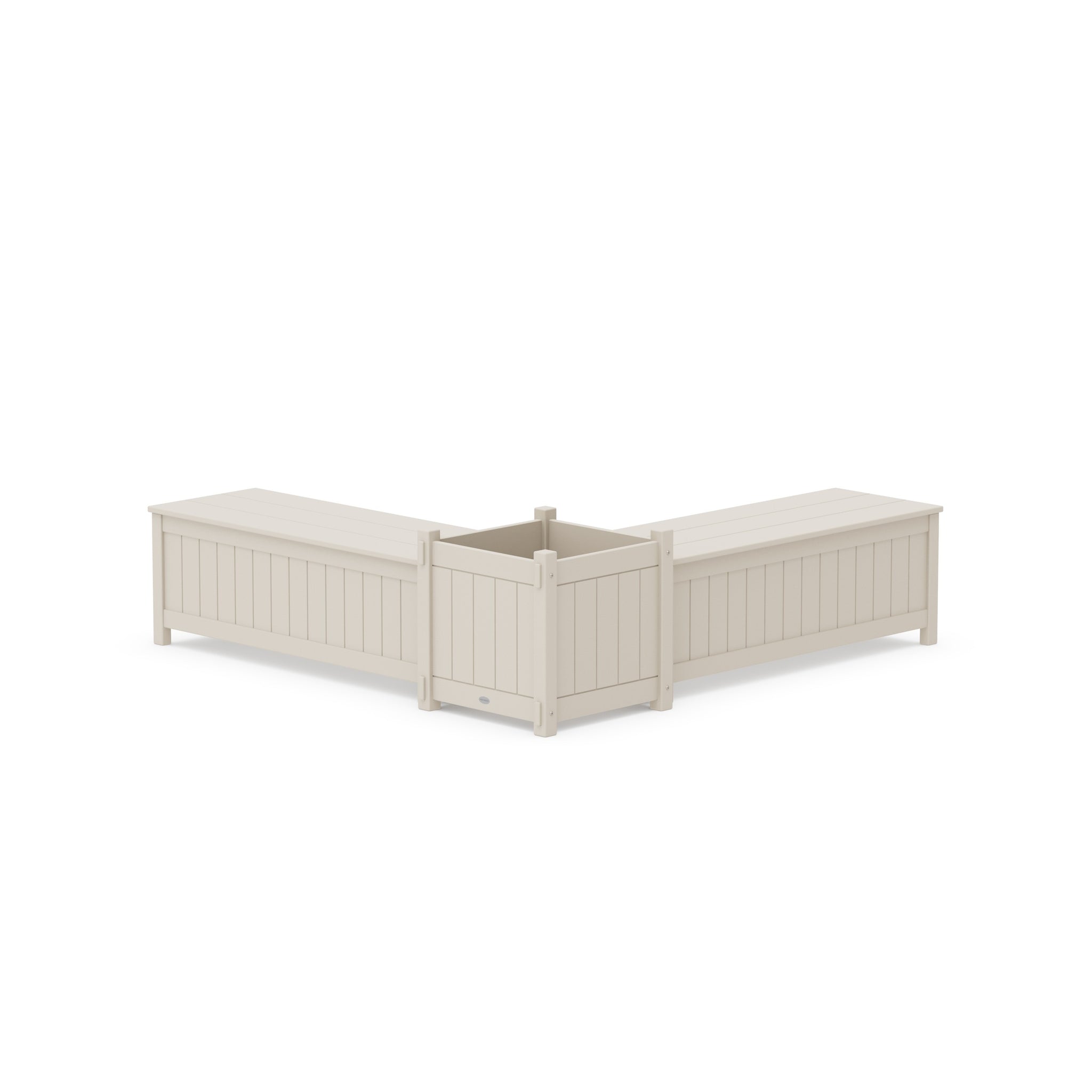 48" Vineyard L- Shaped Planter Storage Bench Set- Large