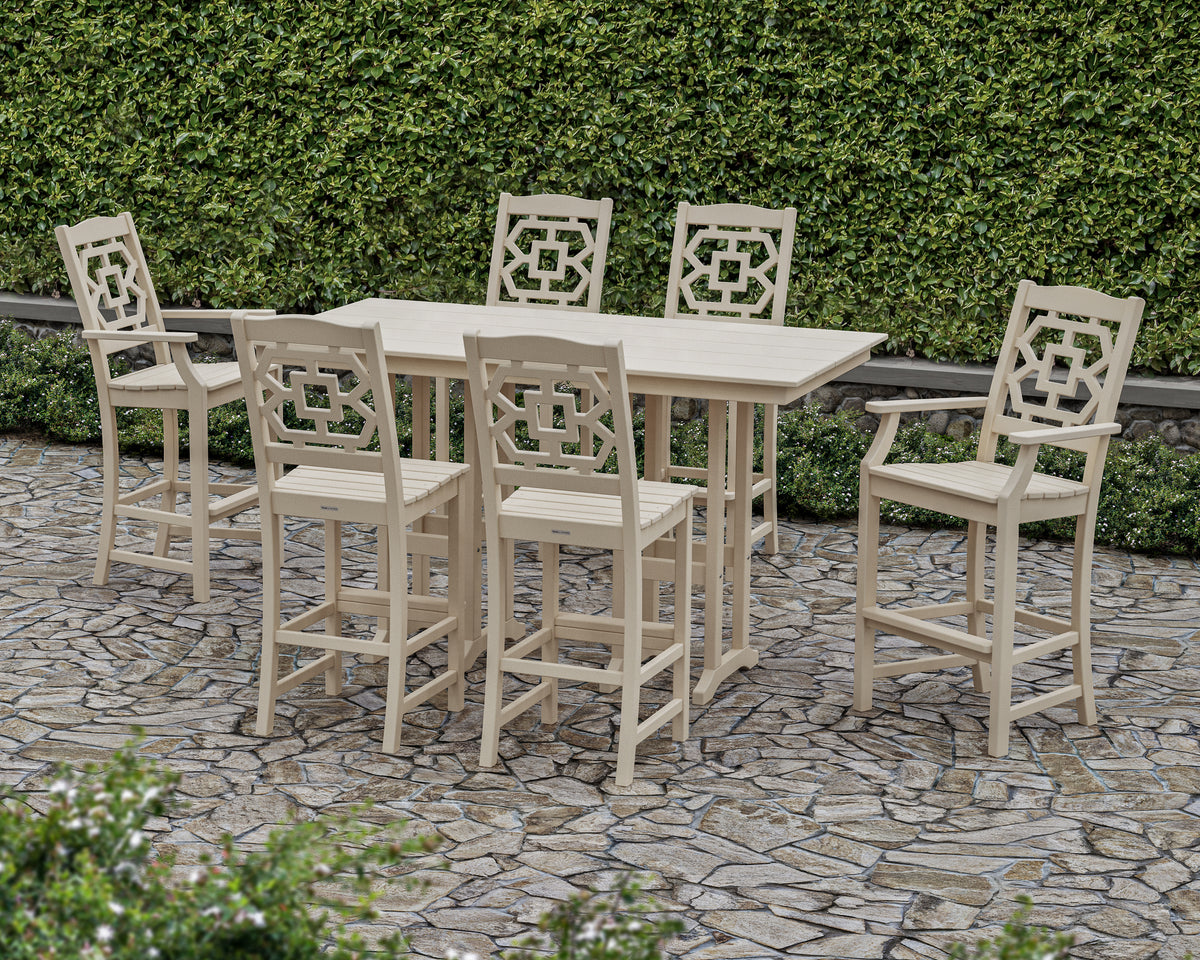 Chinoiserie 7-Piece Farmhouse Bar Set