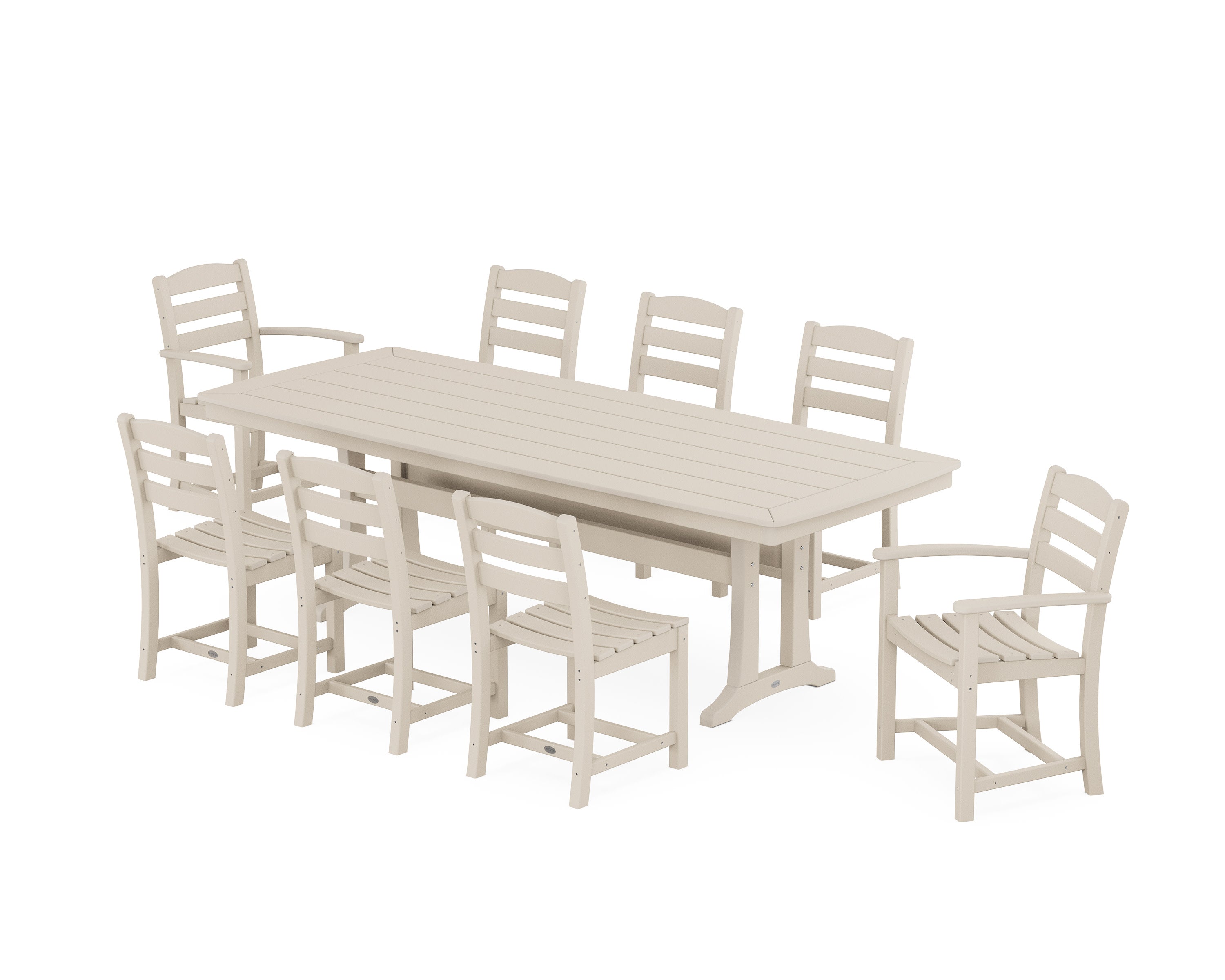 La Casa Café 9-Piece Dining Set with Trestle Legs