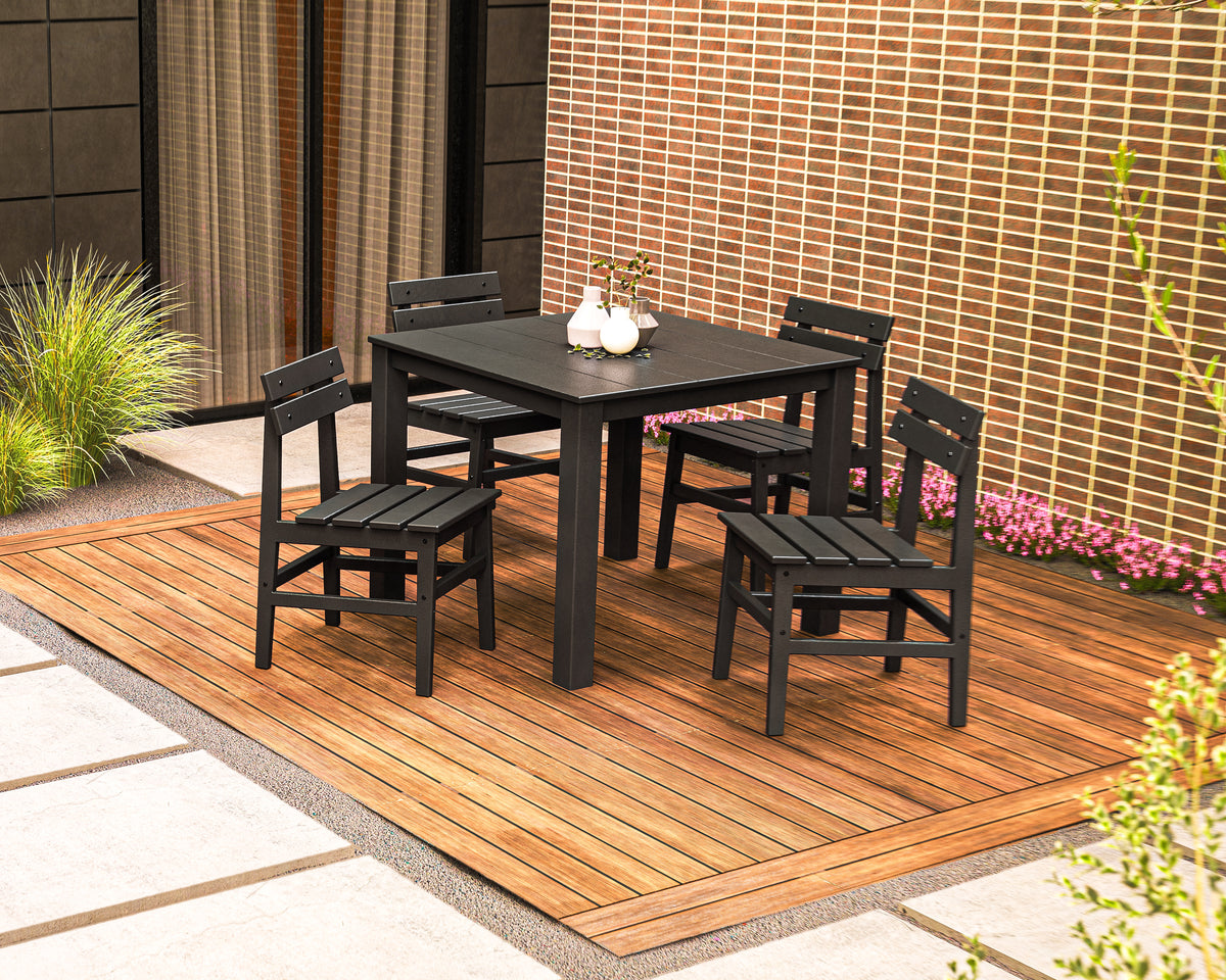 Modern Studio Plaza Chair 5-Piece Parsons Dining Set