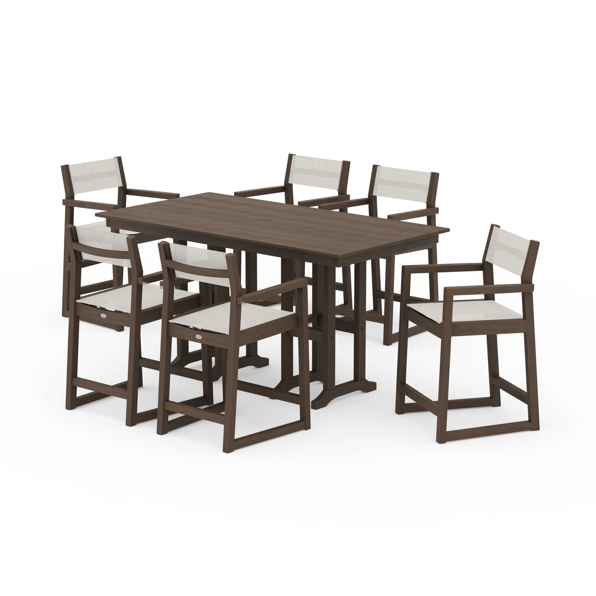 EDGE Sling Arm Chair 7-Piece Farmhouse Counter Set