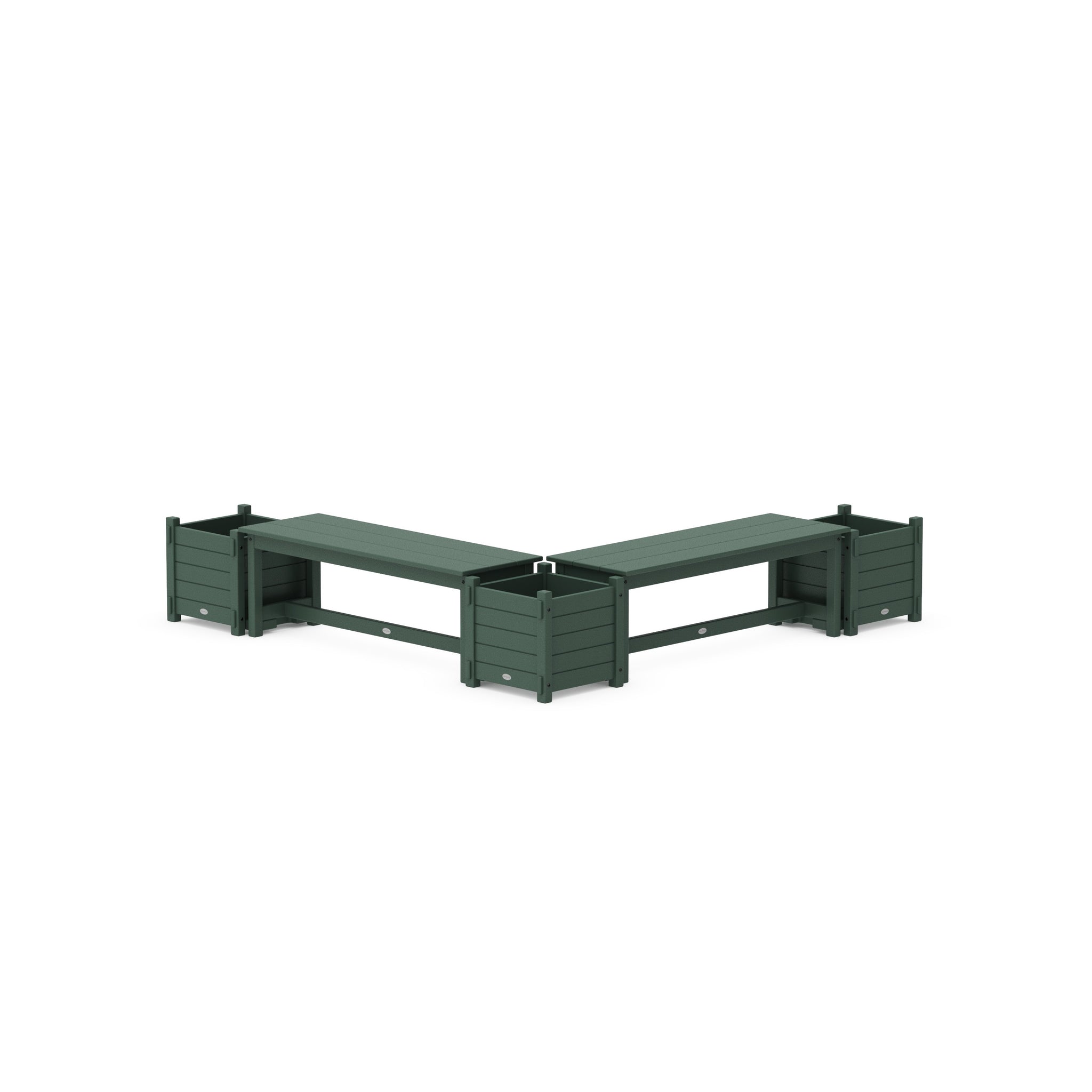48" Nautical L- Shaped Planter Bench Corner Set