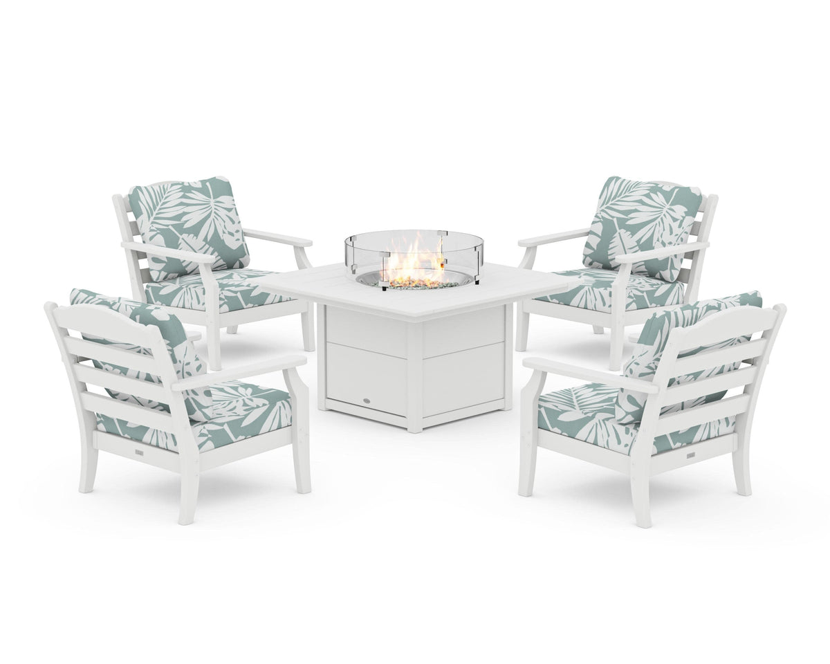 Savannah 5-Piece Deep Seating Set with Fire Pit Table