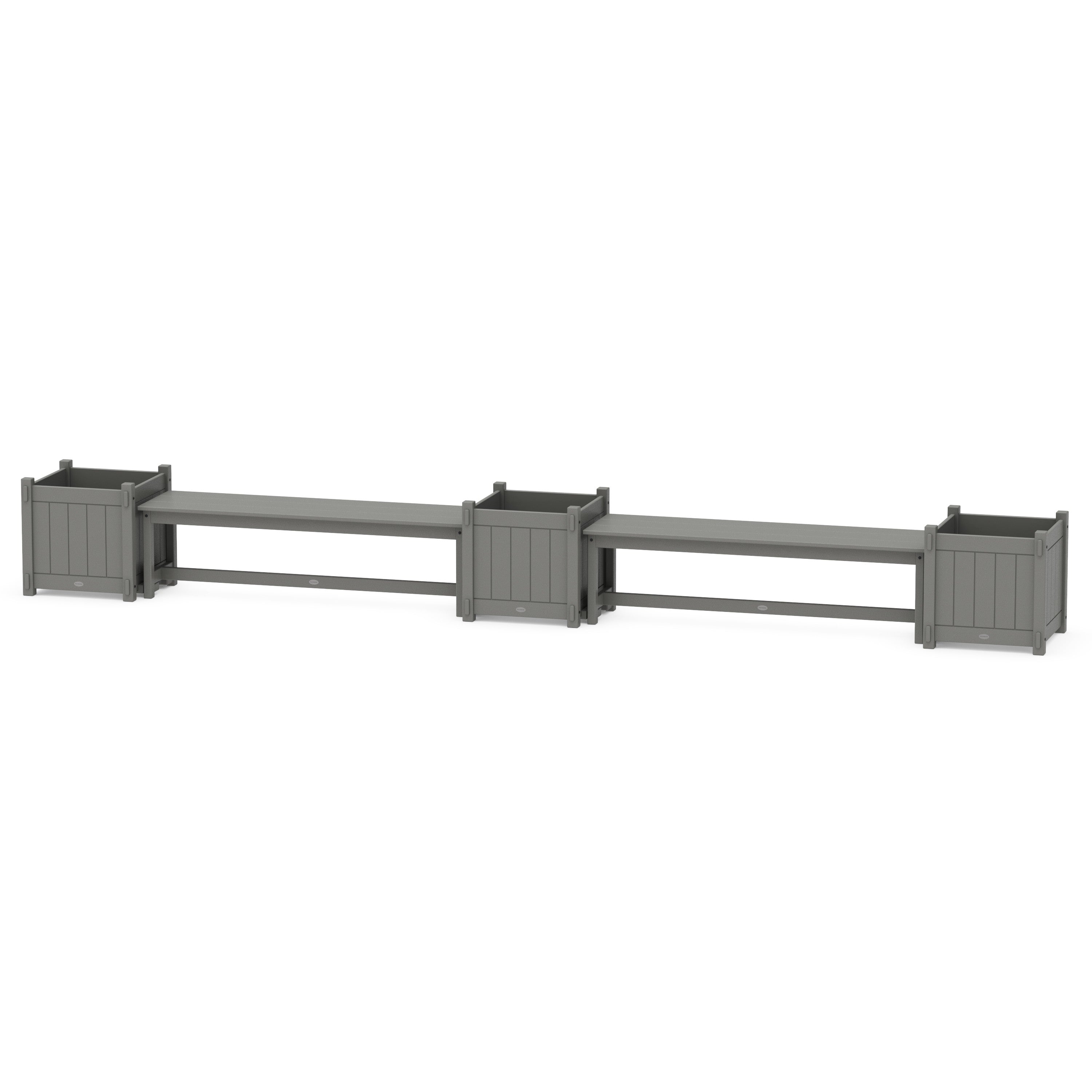 60" Vineyard Straight Double Planter Bench Set - Large