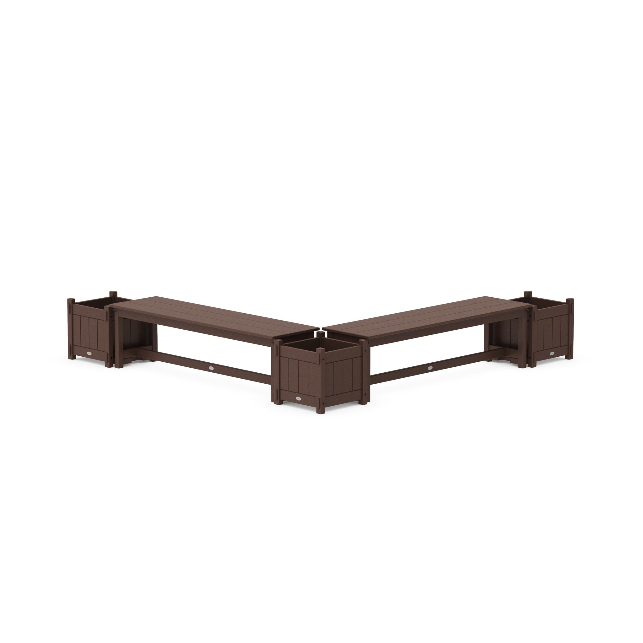 60" Vineyard L- Shaped Planter Bench Corner Set