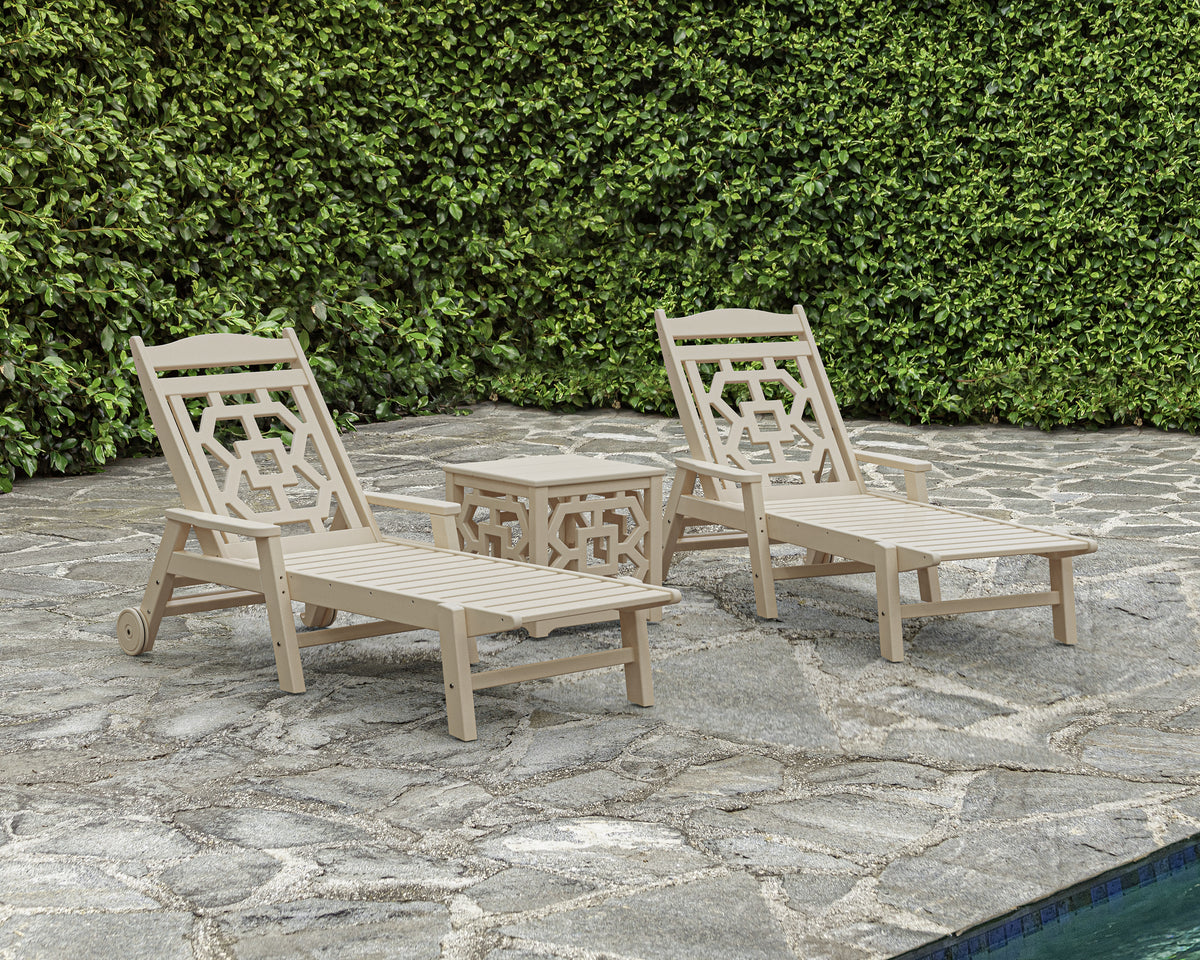 Chinoiserie 3-Piece Chaise Set