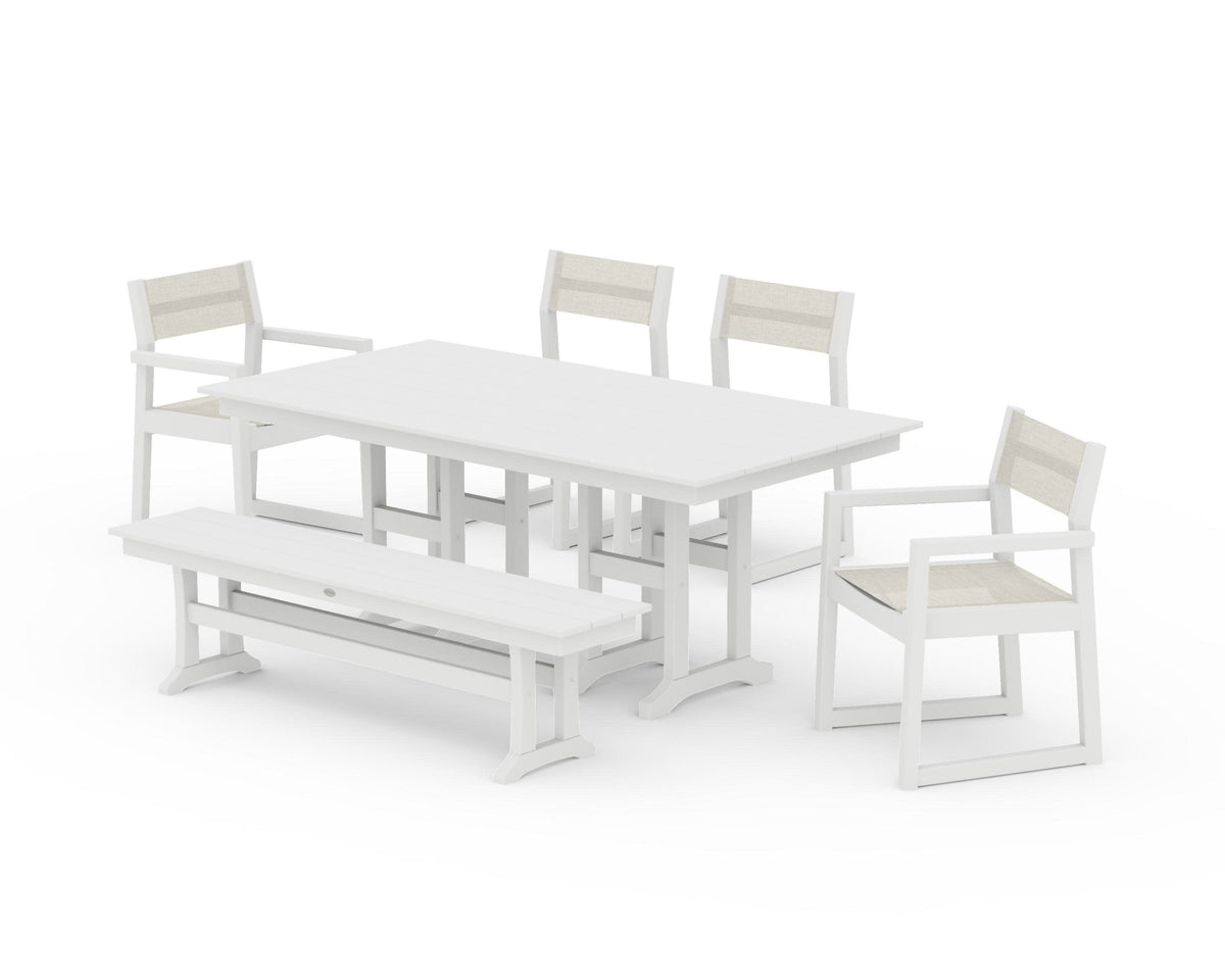 EDGE Sling 6-Piece Farmhouse Dining Set