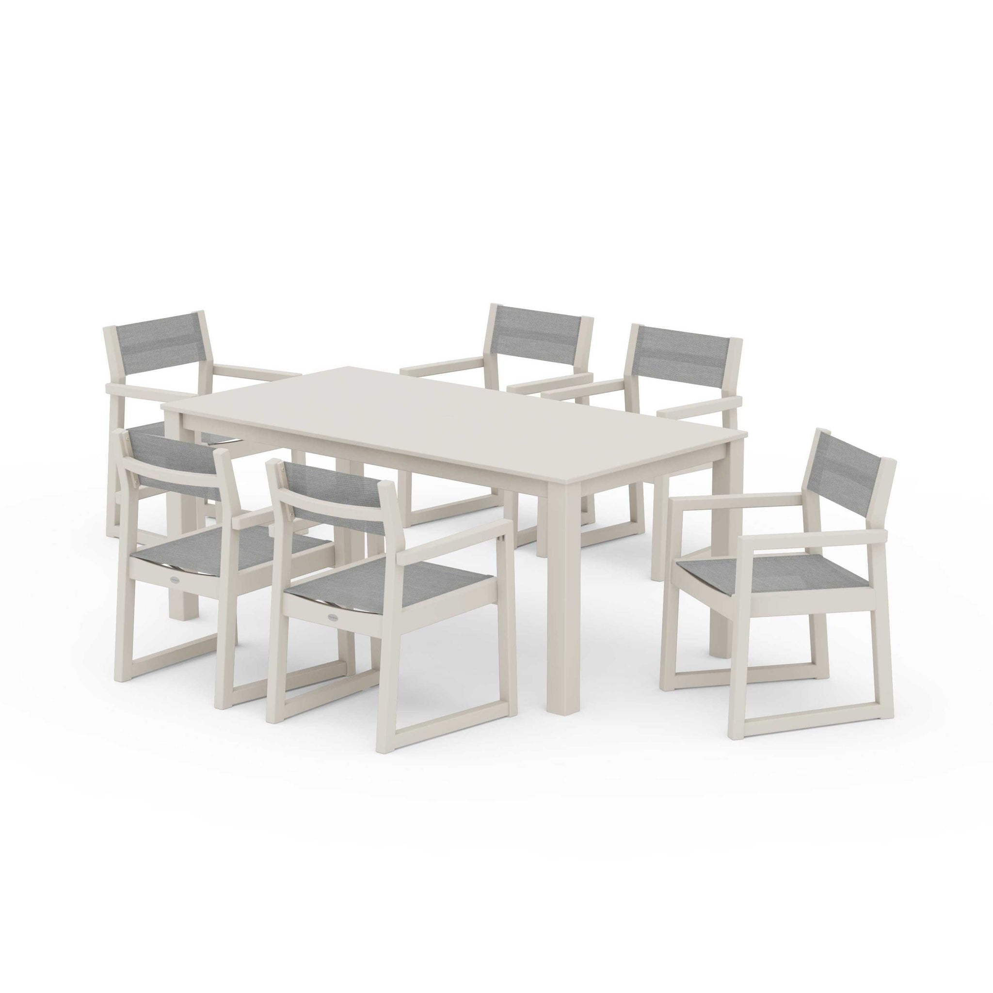 EDGE Sling Arm Chair 7-Piece Parsons Dining Set