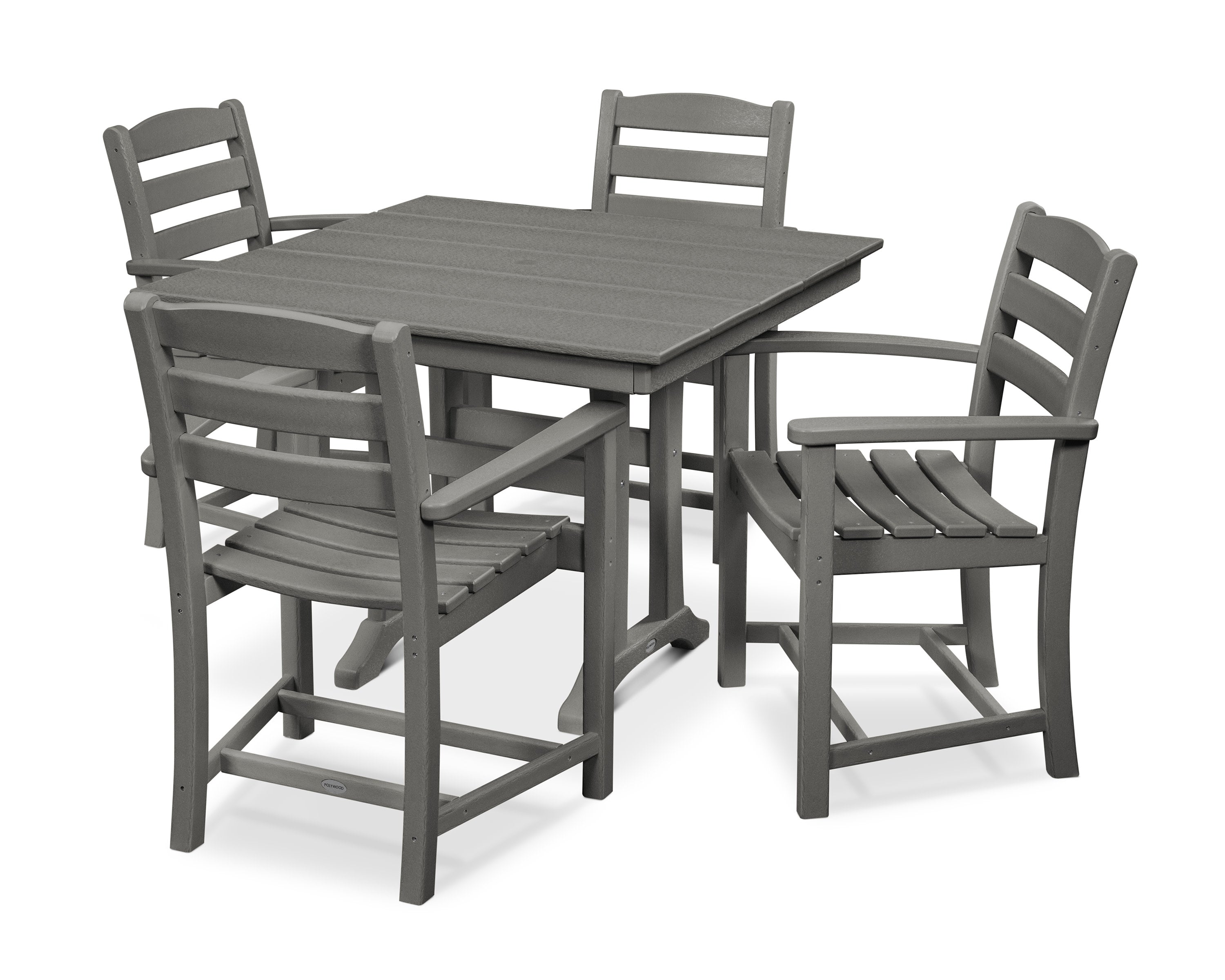 La Casa Café 5-Piece Farmhouse Trestle Arm Chair Dining Set