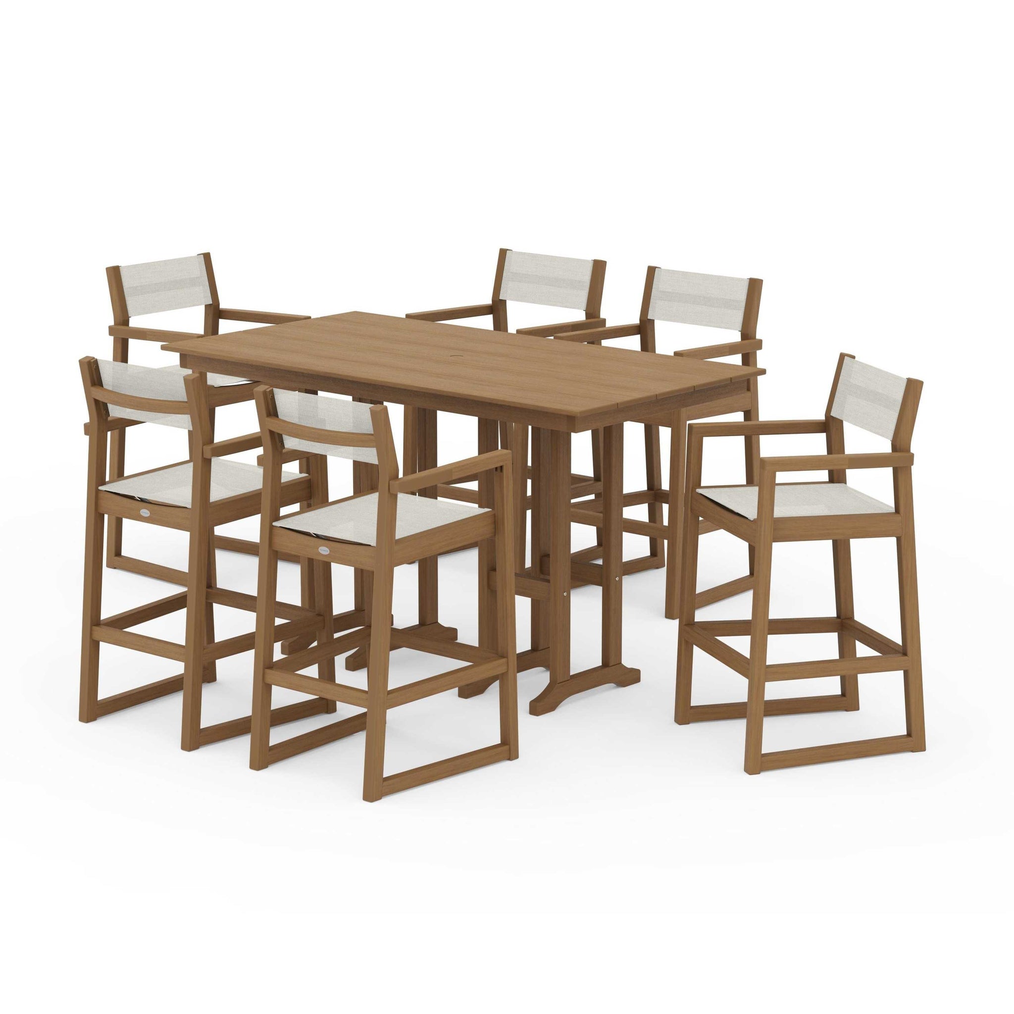 EDGE Sling Arm Chair 7-Piece Farmhouse Bar Set
