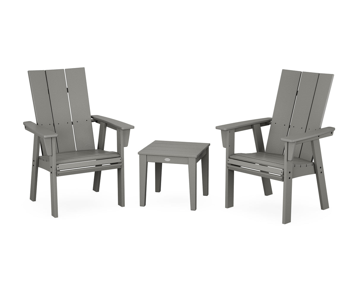 Modern 3-Piece Curveback Upright Adirondack Chair Set