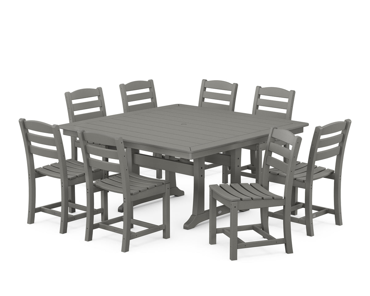 La Casa Café 9-Piece Nautical Trestle Dining Set