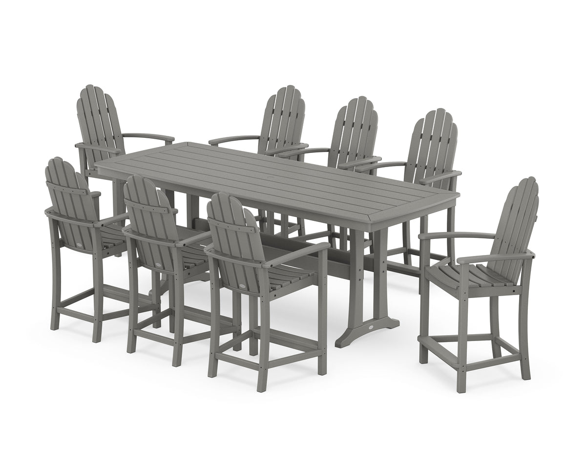 Classic Adirondack 9-Piece Counter Set with Trestle Legs