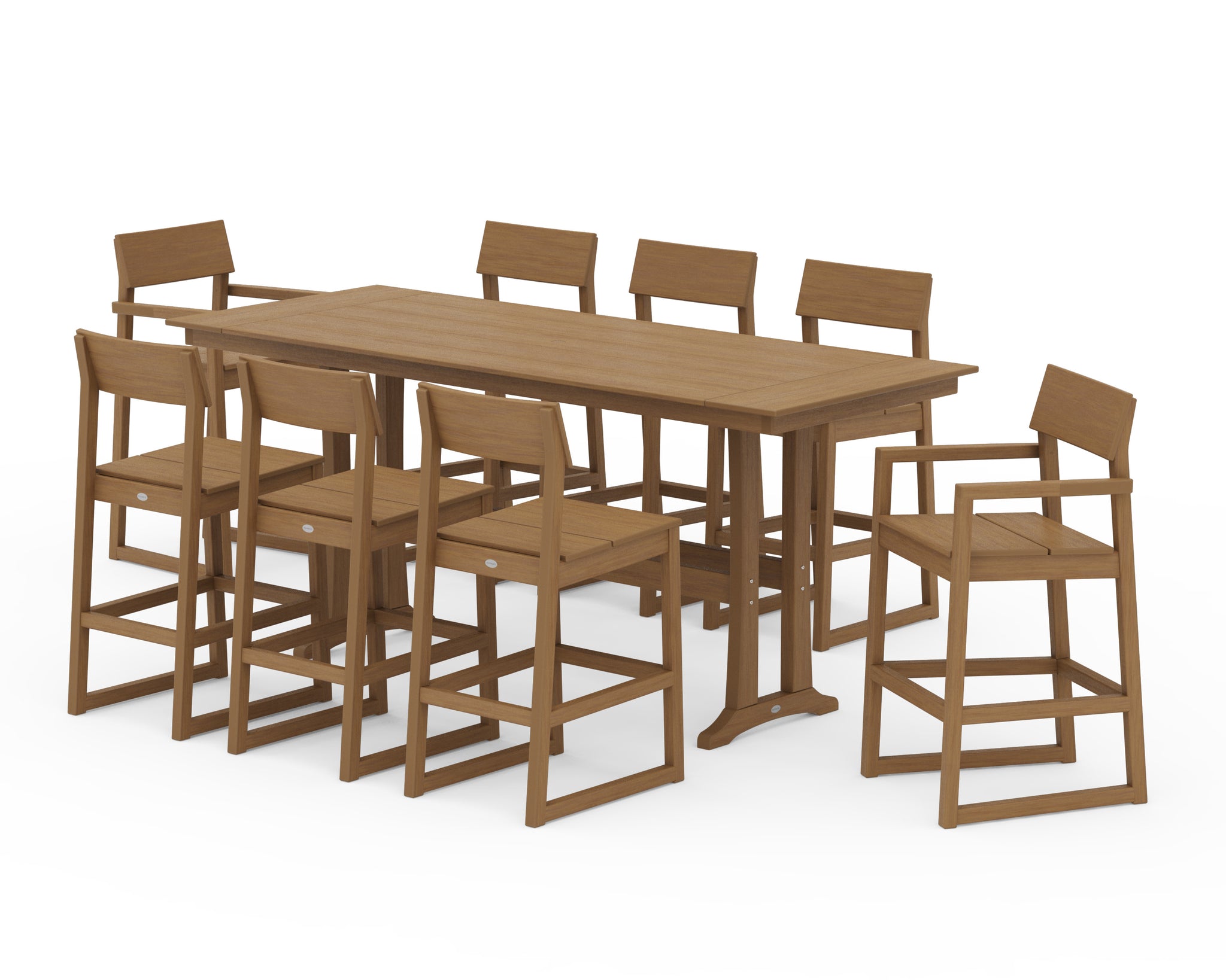 EDGE 9-Piece Farmhouse Bar Set with Trestle Legs