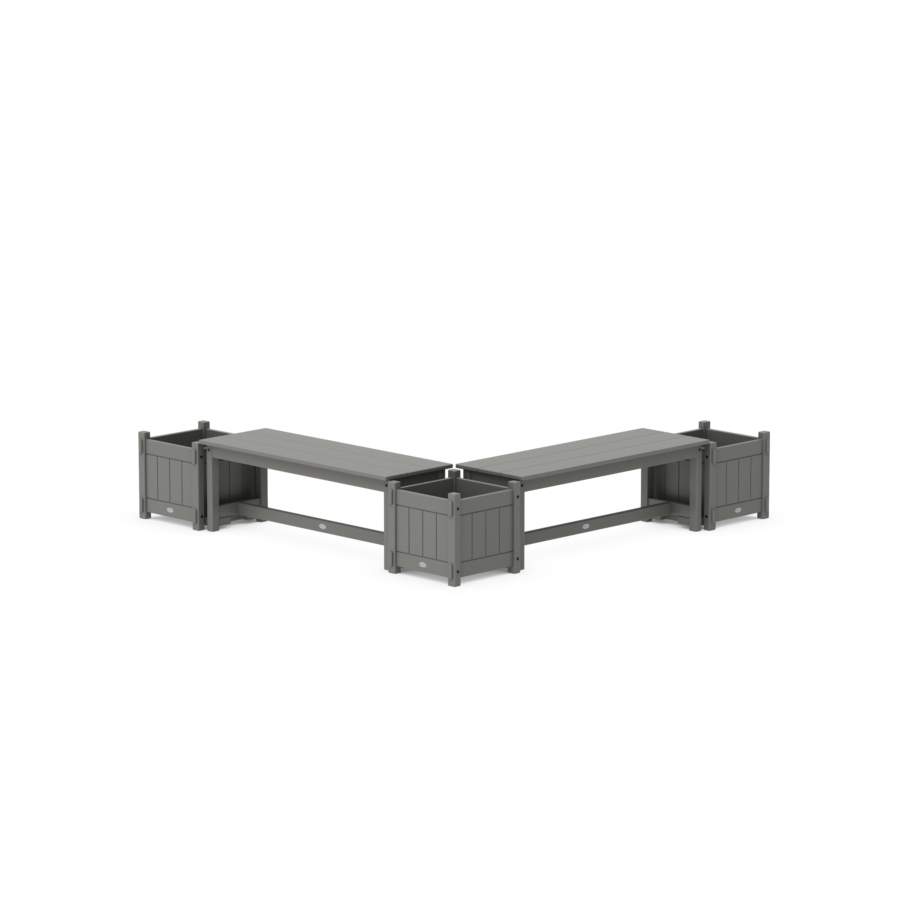 48" Vineyard L- Shaped Planter Bench Corner Set