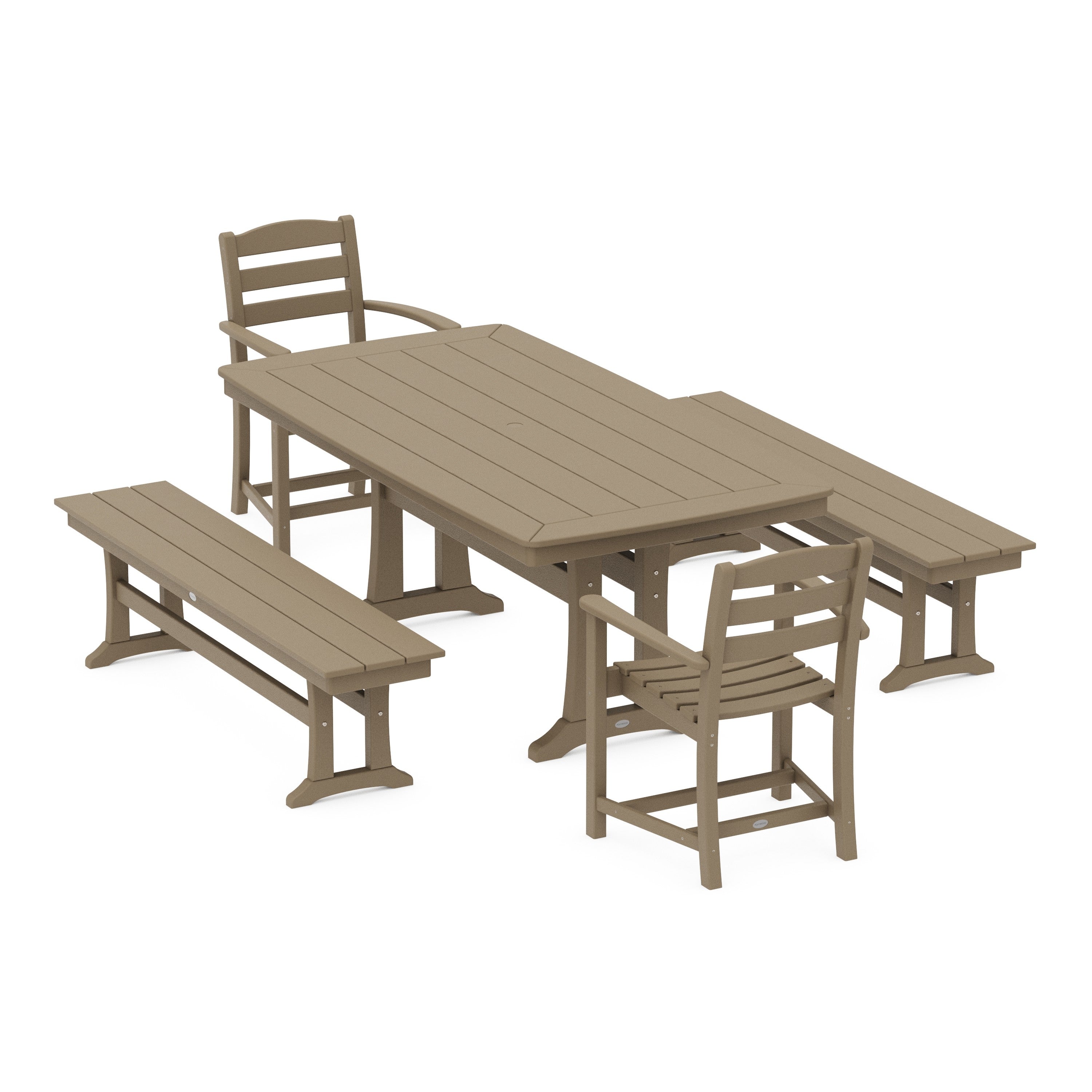 La Casa Cafe 5-Piece Dining Set with Trestle Legs