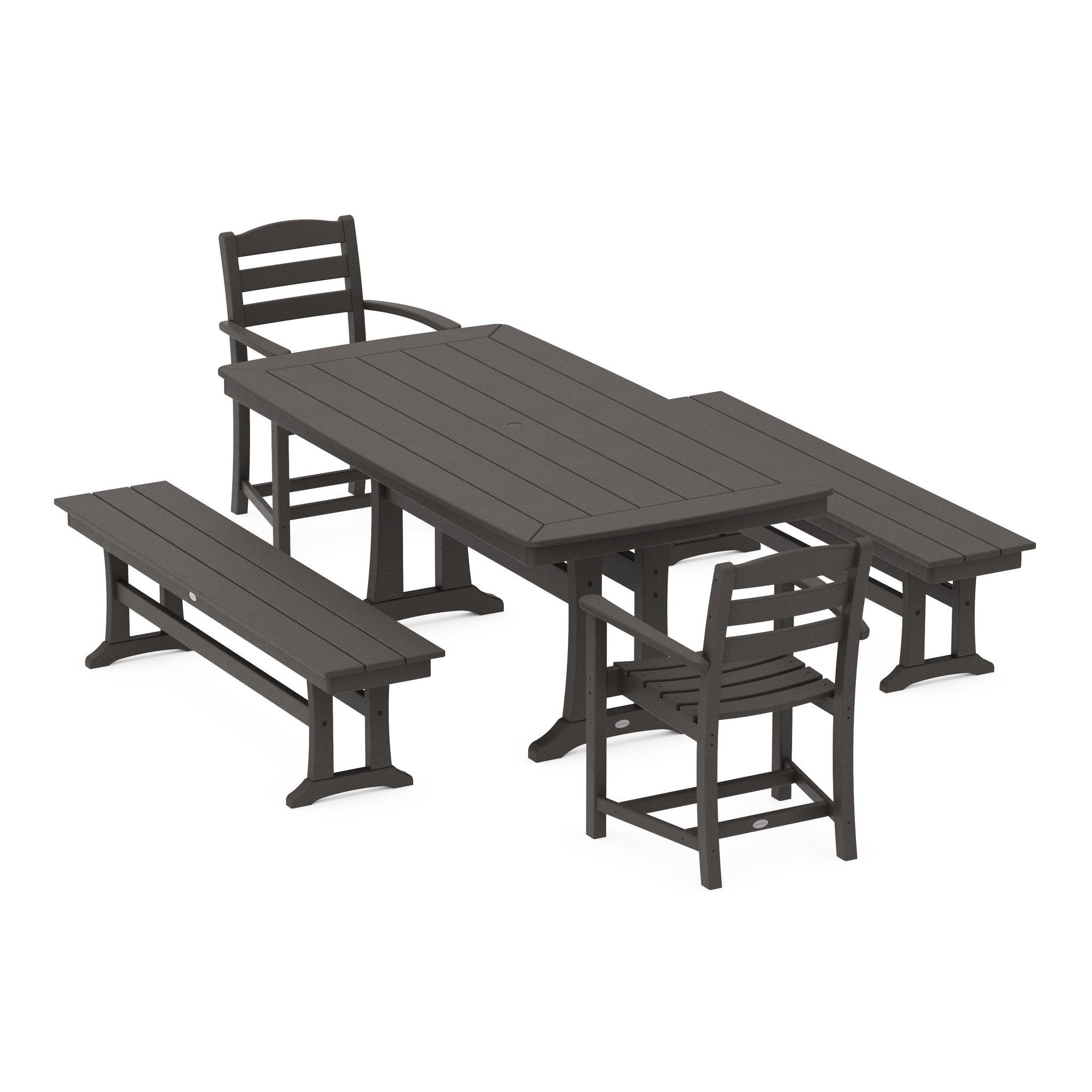 La Casa Cafe 5-Piece Dining Set with Trestle Legs