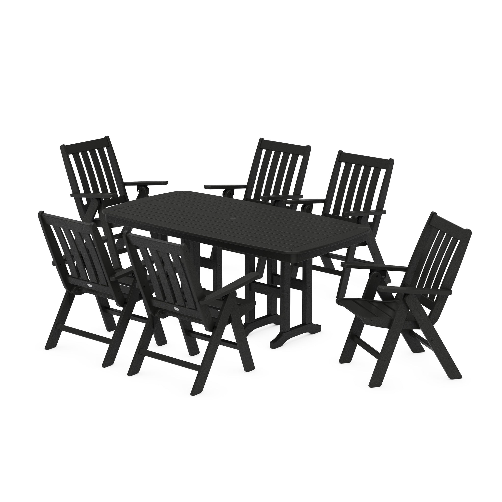 Vineyard Folding Chair 7-Piece Dining Set