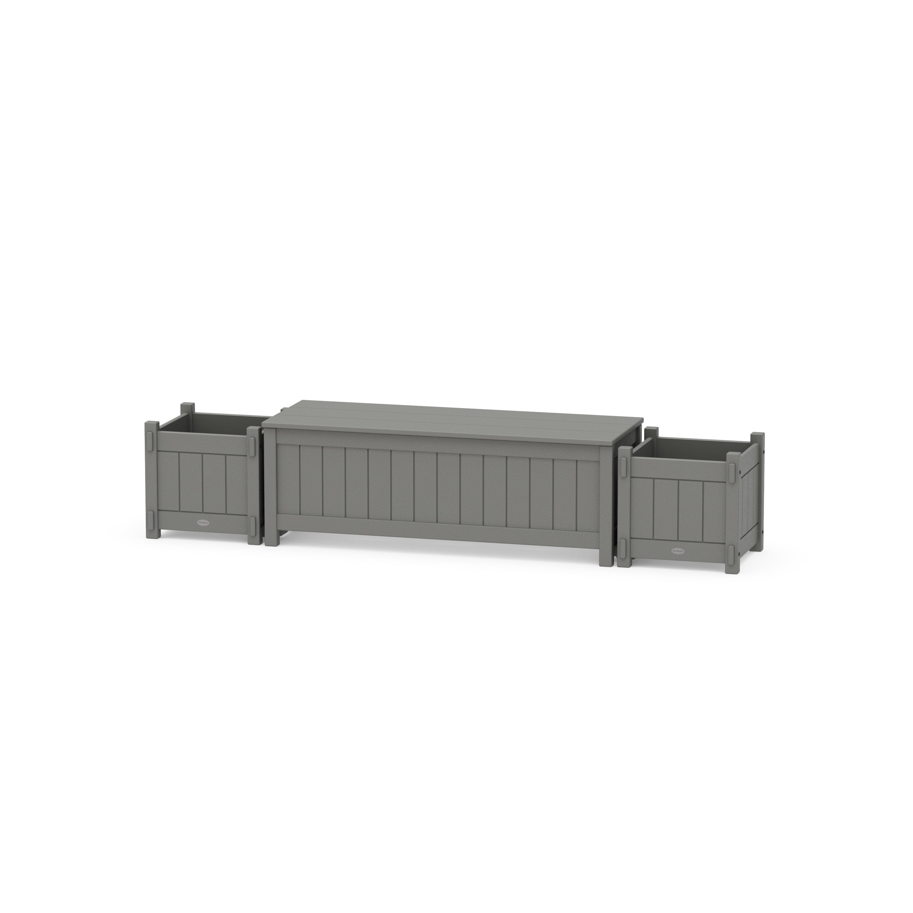 48" Vineyard Straight Planter Storage Bench Set
