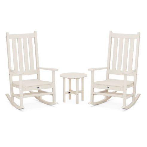 Trex Cape Cod 3-Piece Porch Rocking Chair Set with Cape Cod Round 18" Side Table 122"W x 34"D x 47"H 84 lbs.