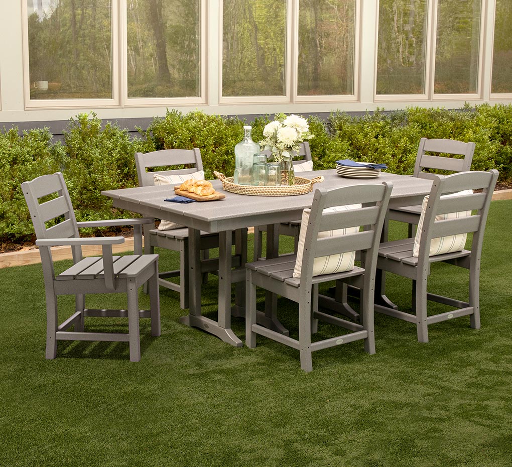 Lakeside 9-Piece Farmhouse Dining Set with Trestle Legs