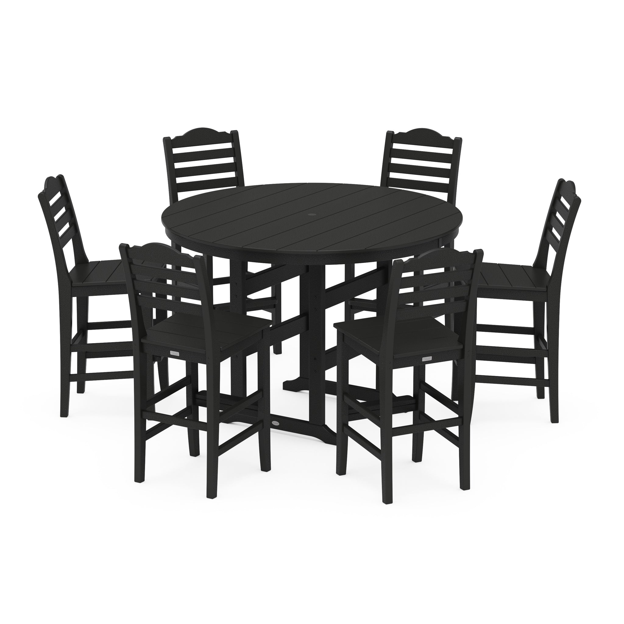 Savannah 7-Piece Farmhouse Side Chair Round Bar Set