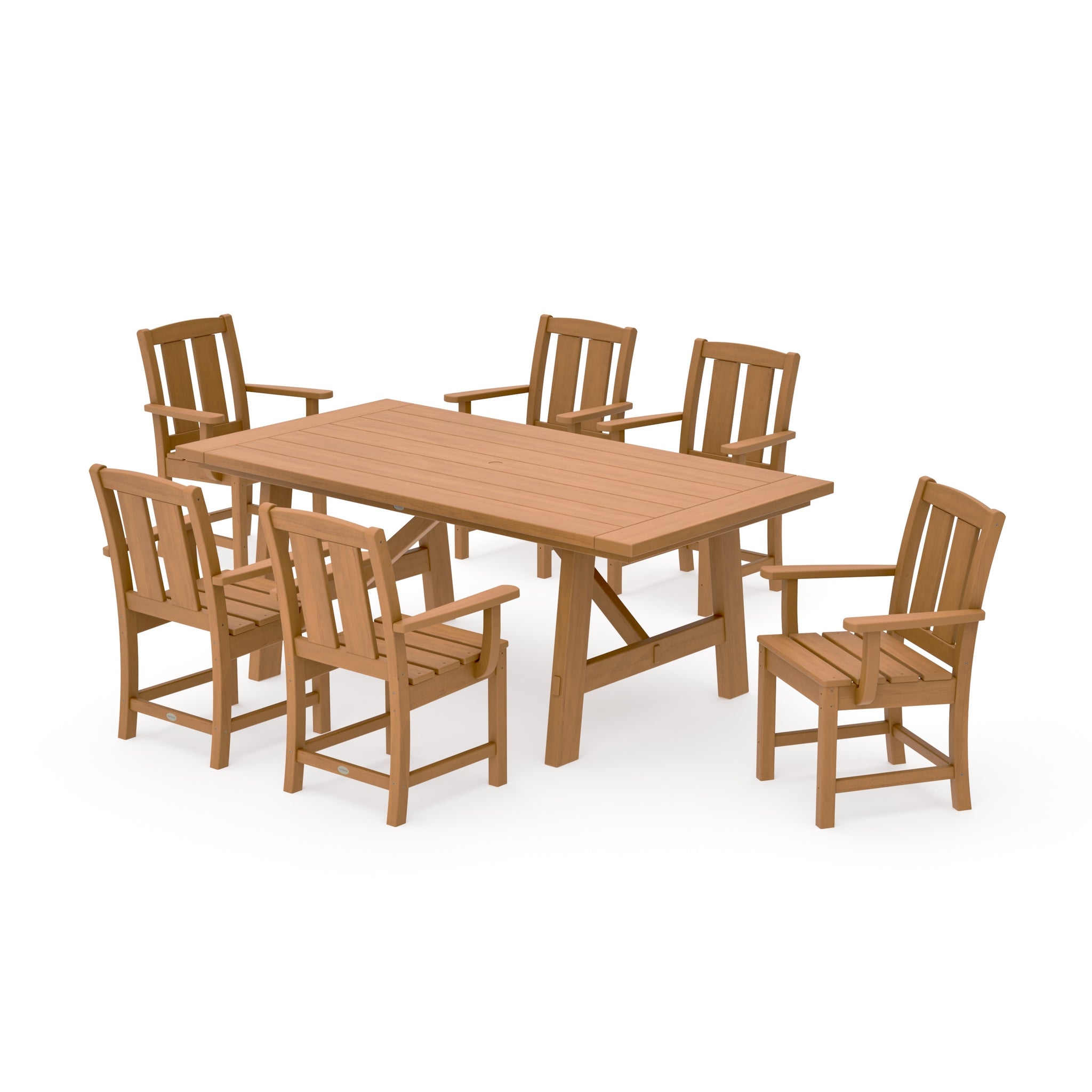 Mission Arm Chair 7-Piece Rustic Farmhouse Dining Set