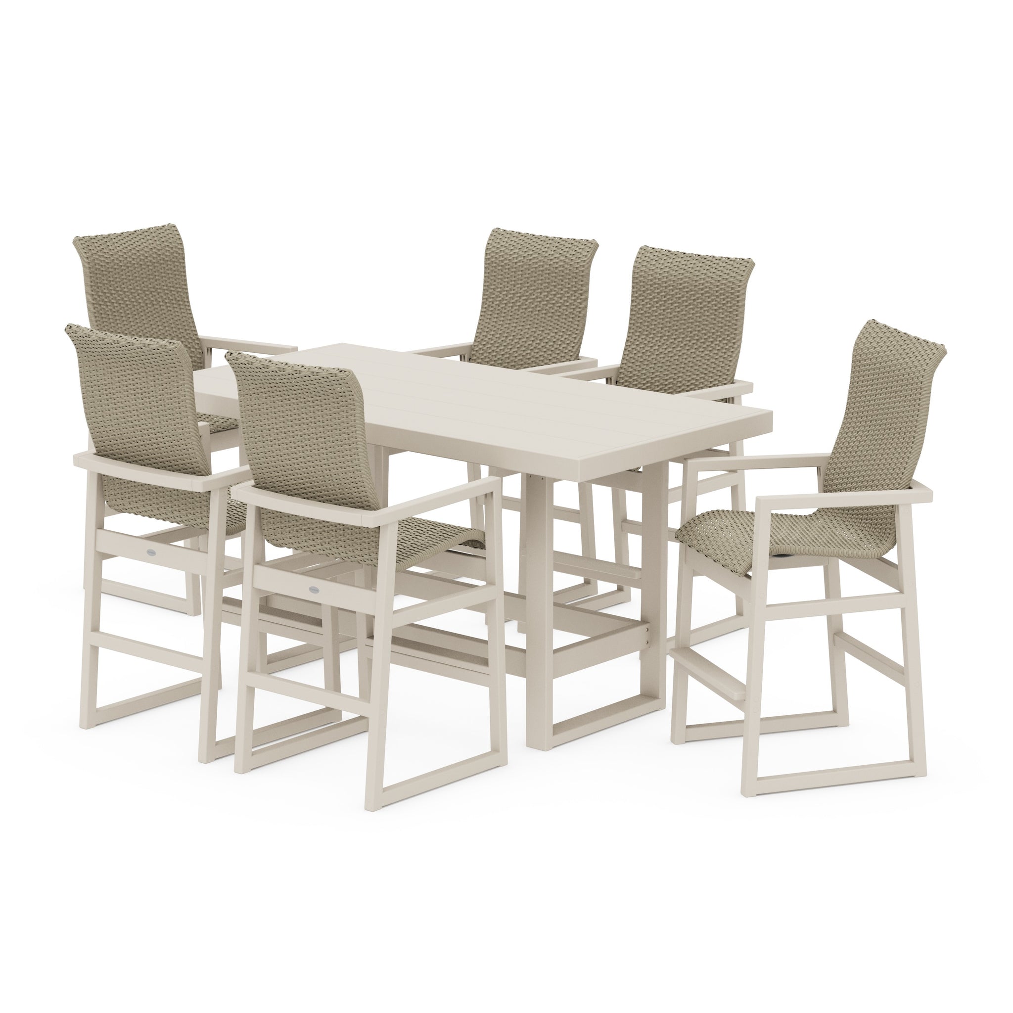 EDGE Woven Highback Arm Chair 7-Piece Bar Set