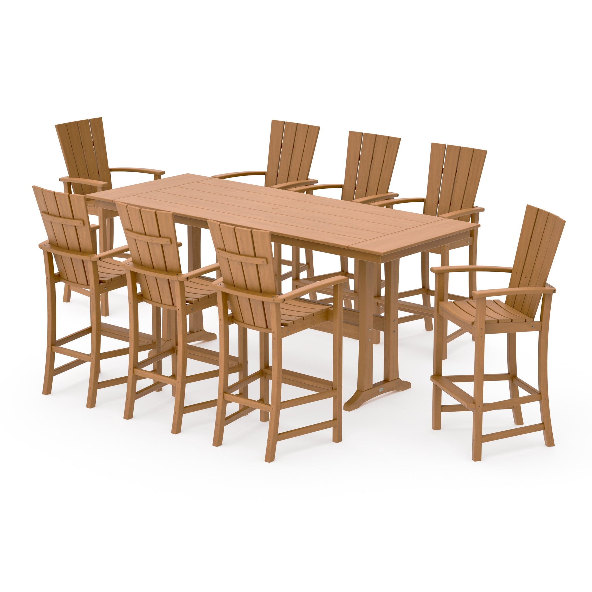 Quattro Adirondack 9-Piece Farmhouse Bar Set with Trestle Legs