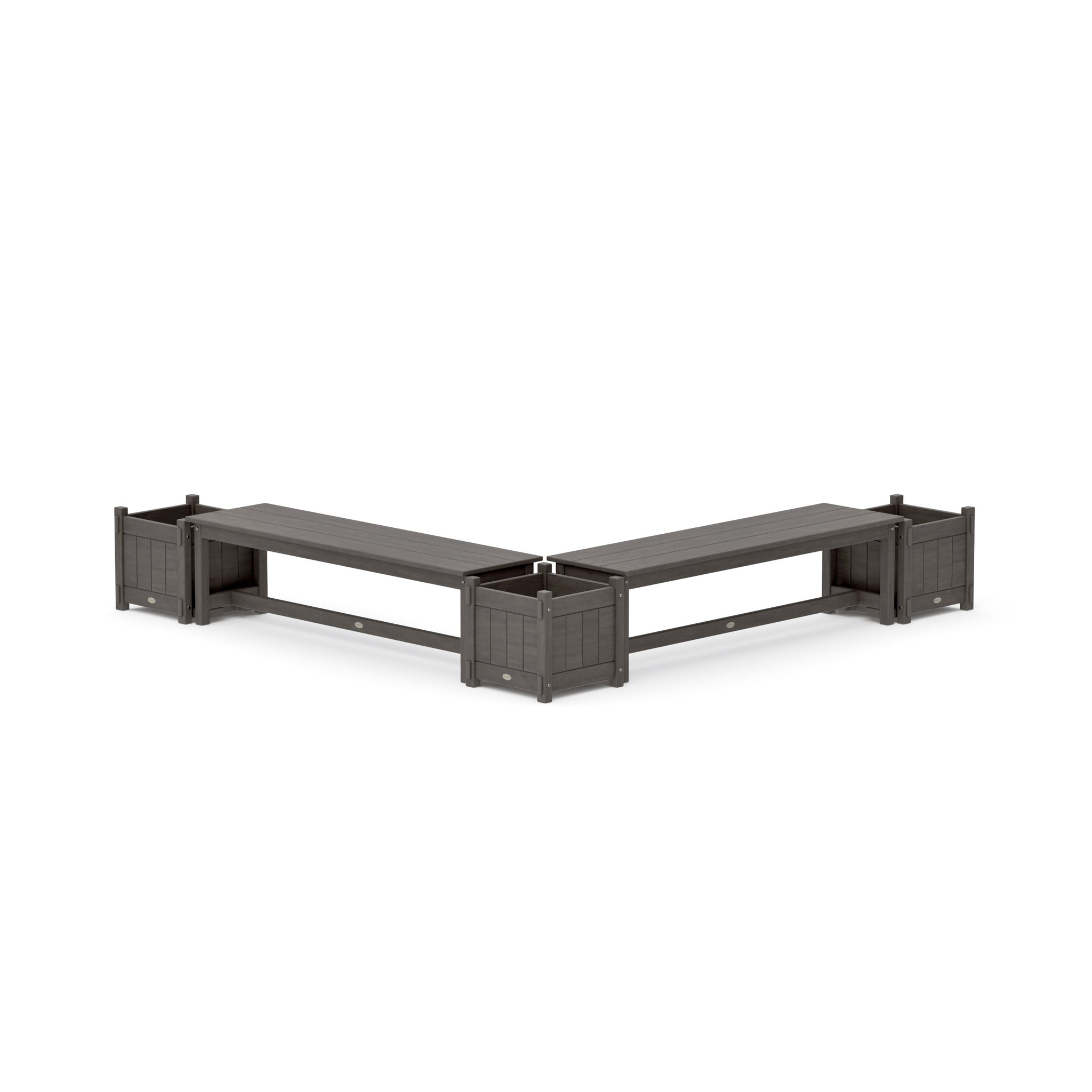 60" Vineyard L- Shaped Planter Bench Corner Set