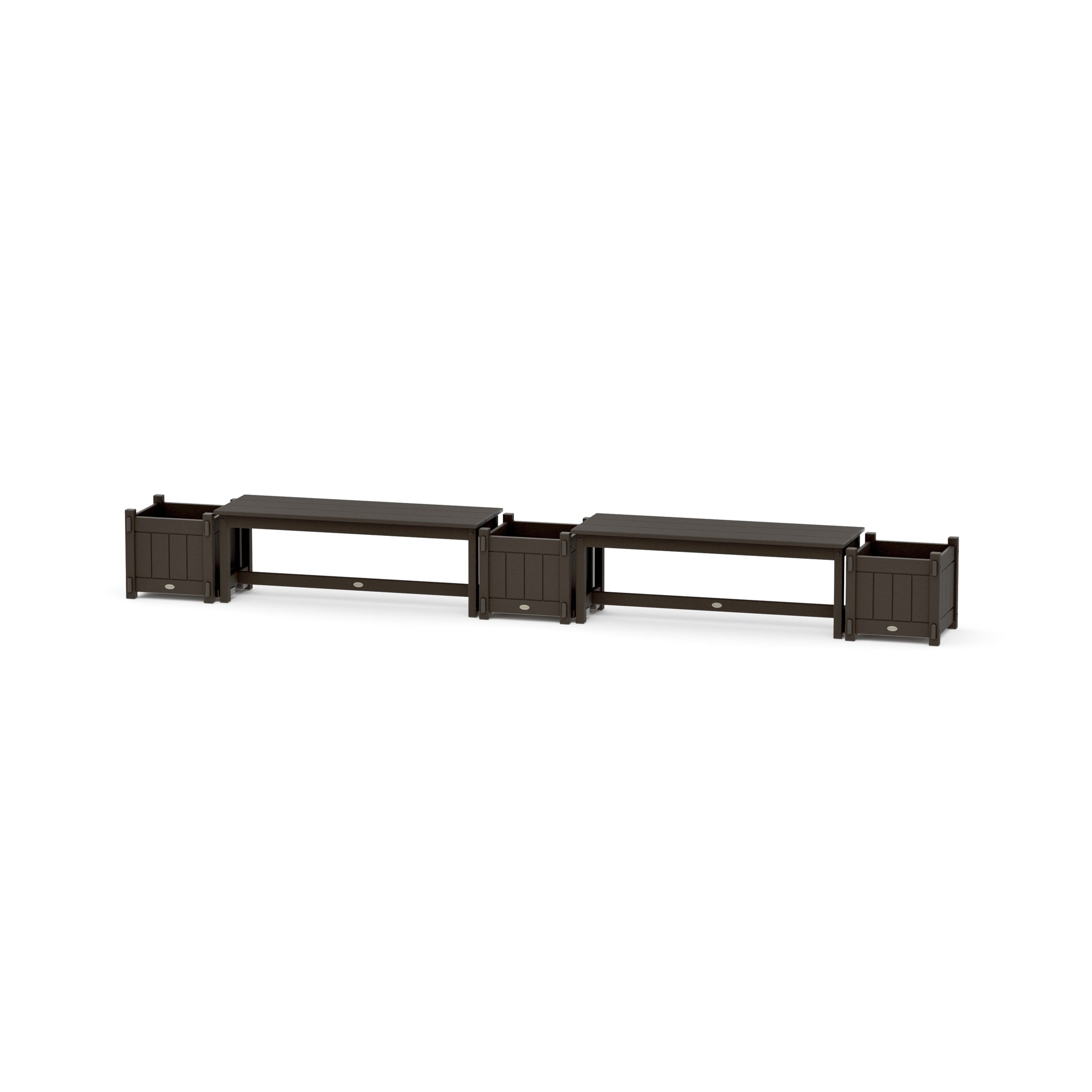 48" Vineyard Straight Double Planter Bench Set