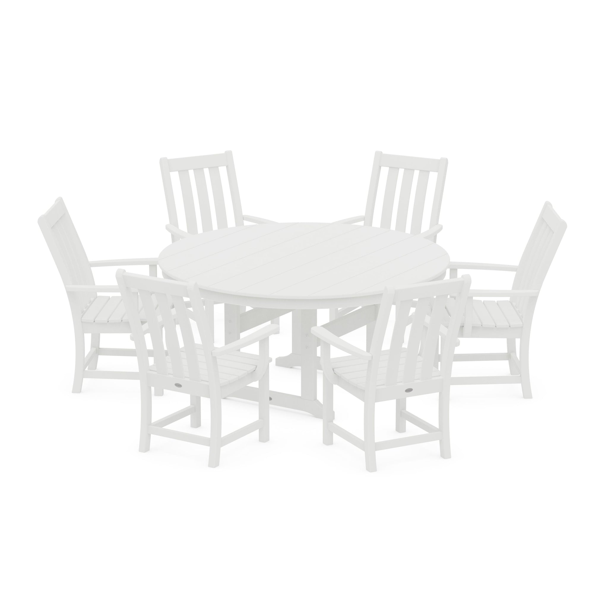 Vineyard 7-Piece Arm Chair Round Farmhouse Dining Set