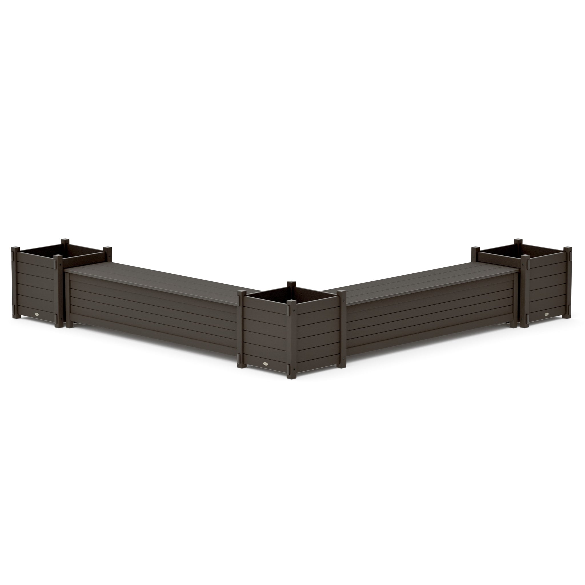 72" Nautical L- Shaped Planter Storage Bench Corner Set- Large