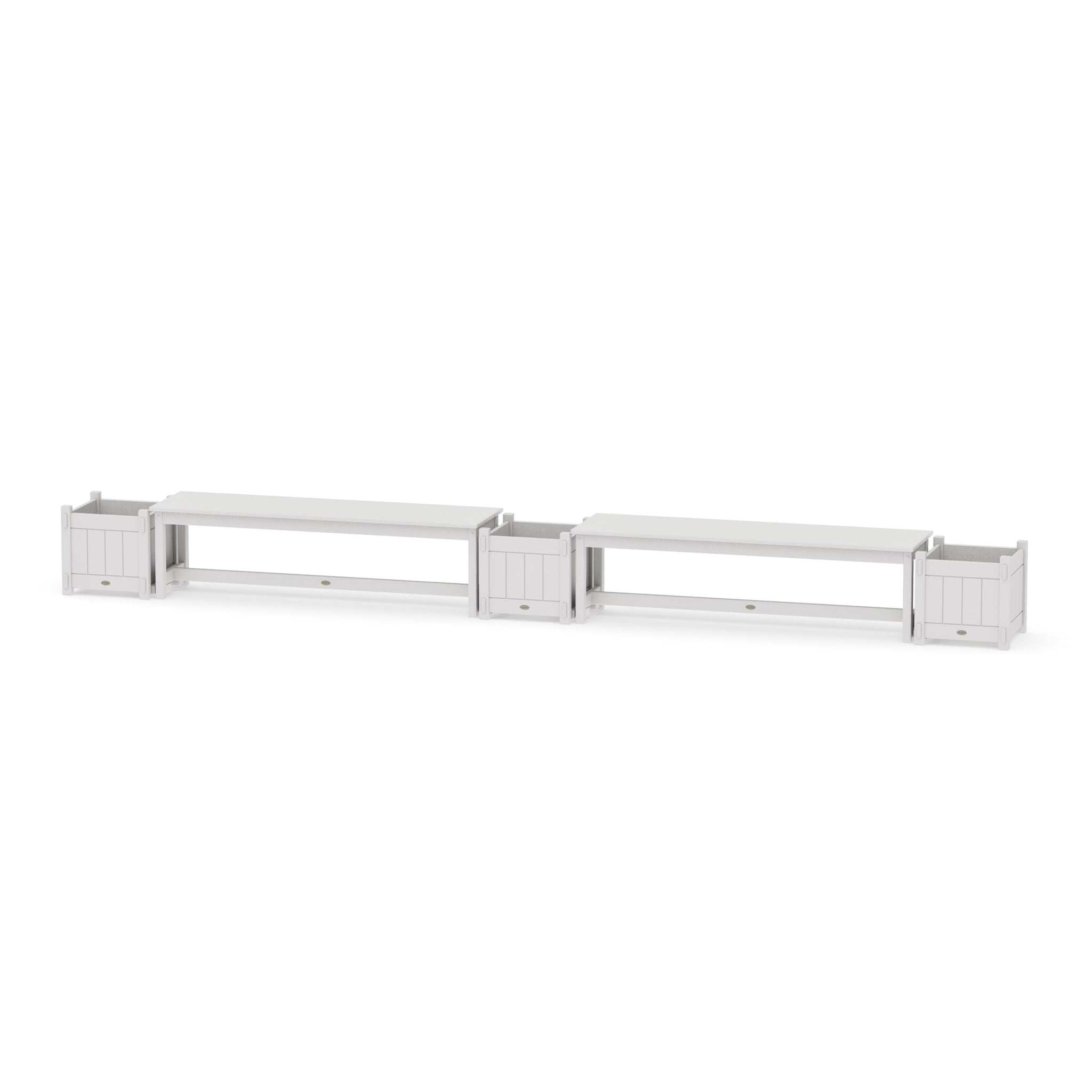 60" Vineyard Straight Double Planter Bench Set